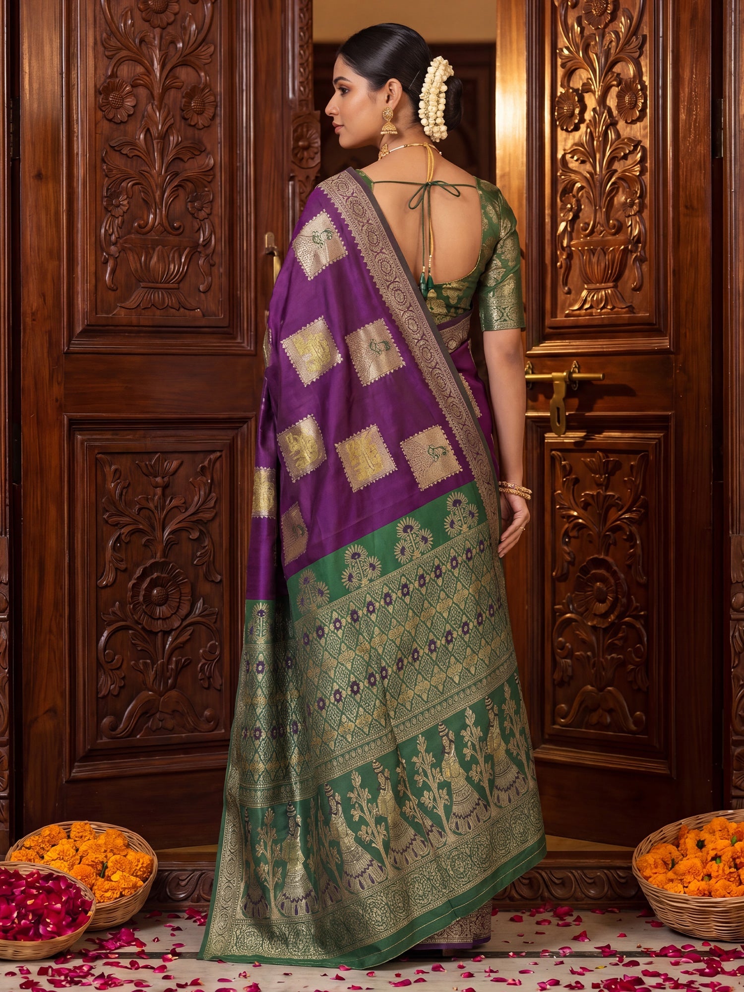 Regal Deep Purple Silk Saree - Ressa