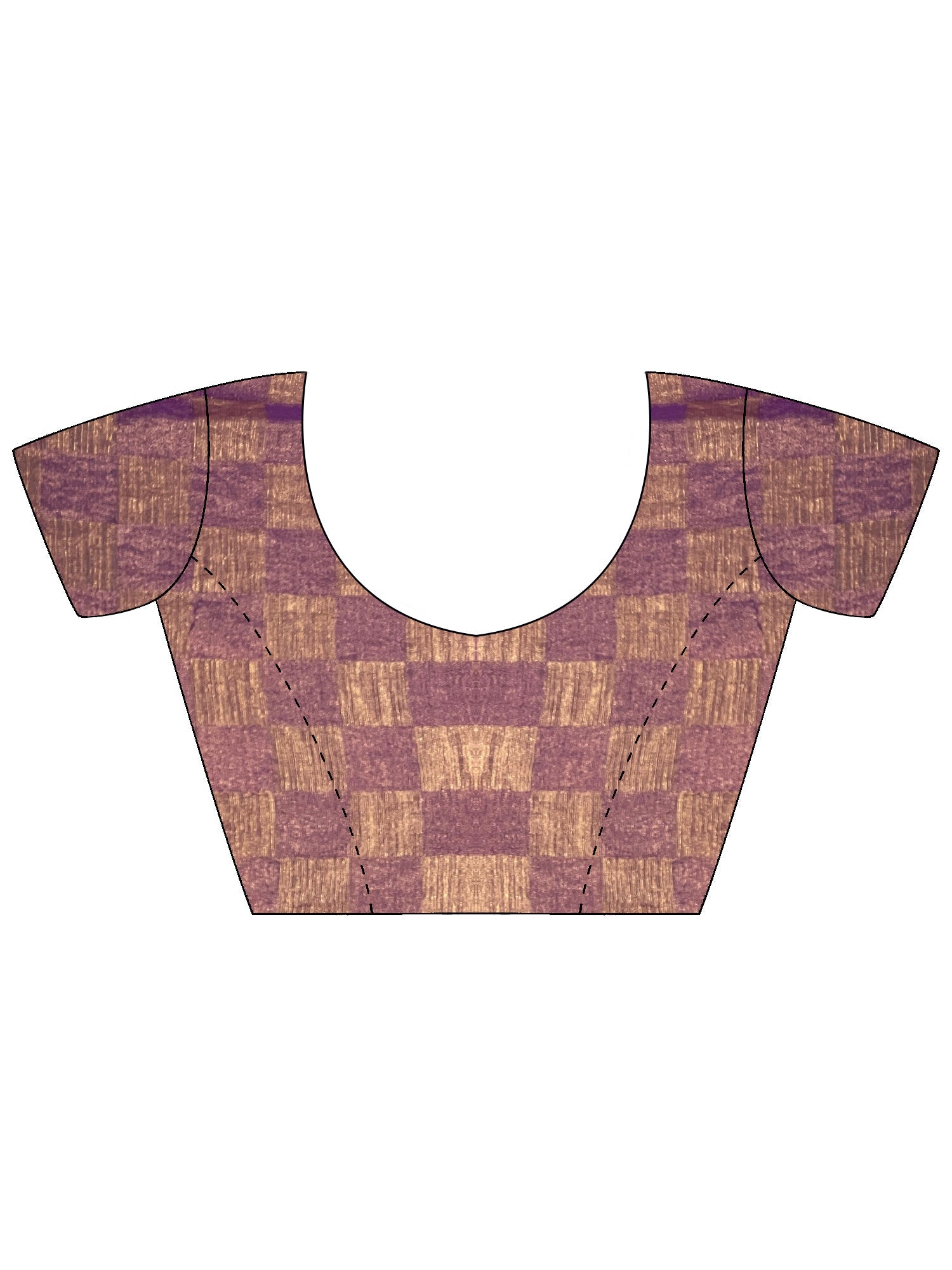 Rose gold Checkered Chiffon Saree - Ressa