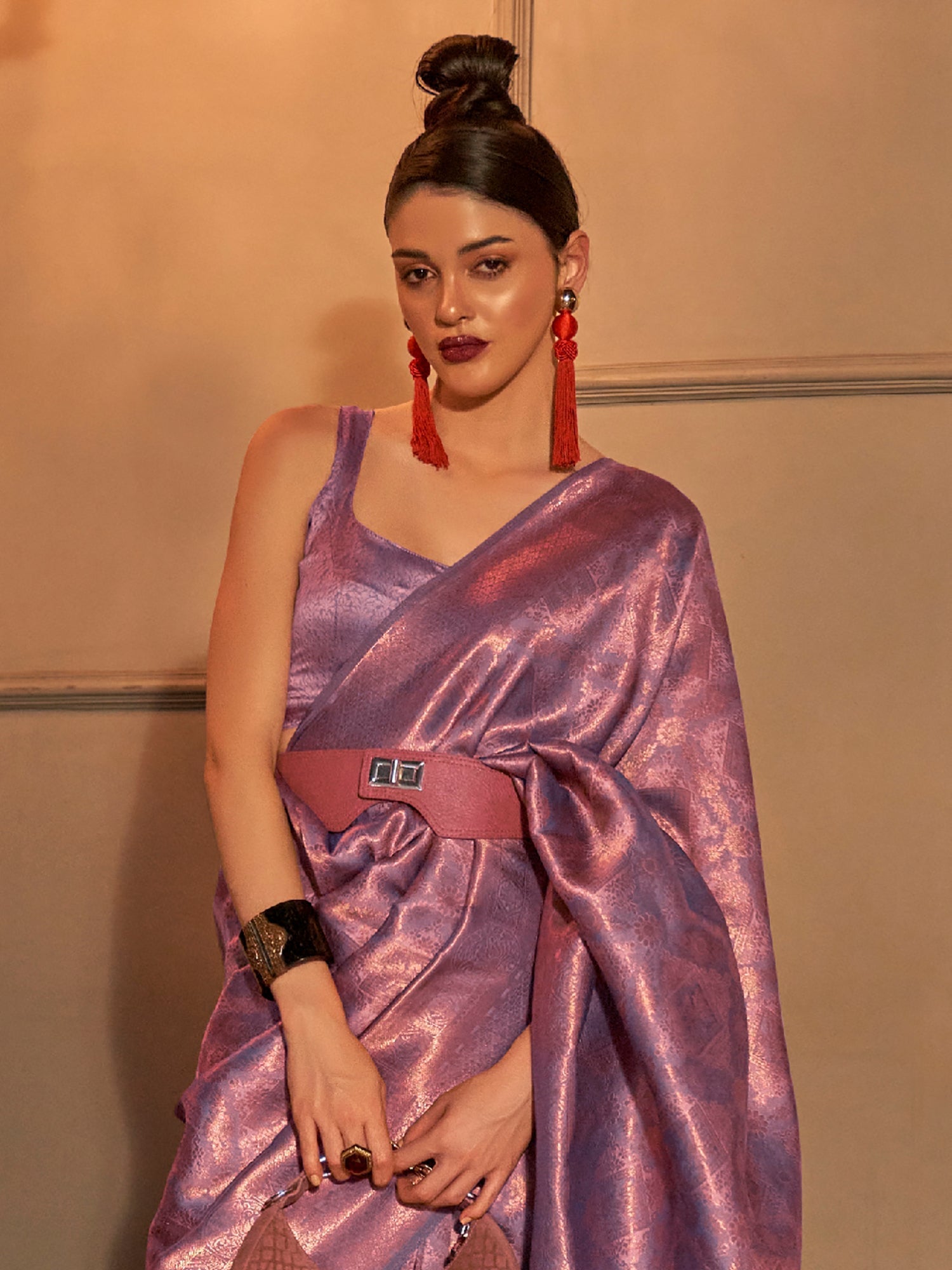 Rose Gold Kanjivaram Saree - Ressa