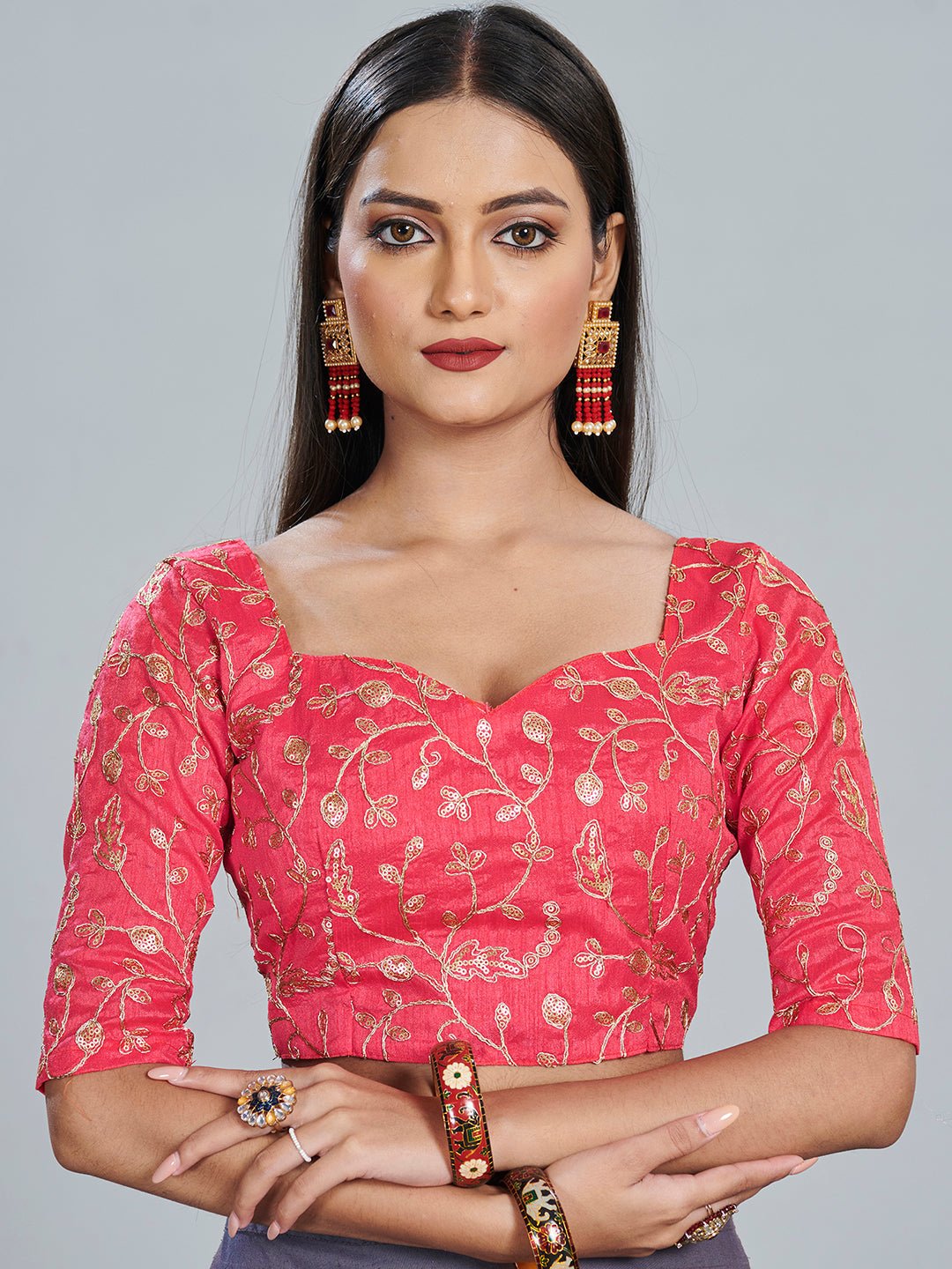 Rose Pink Striped Georgette Saree - Ressa