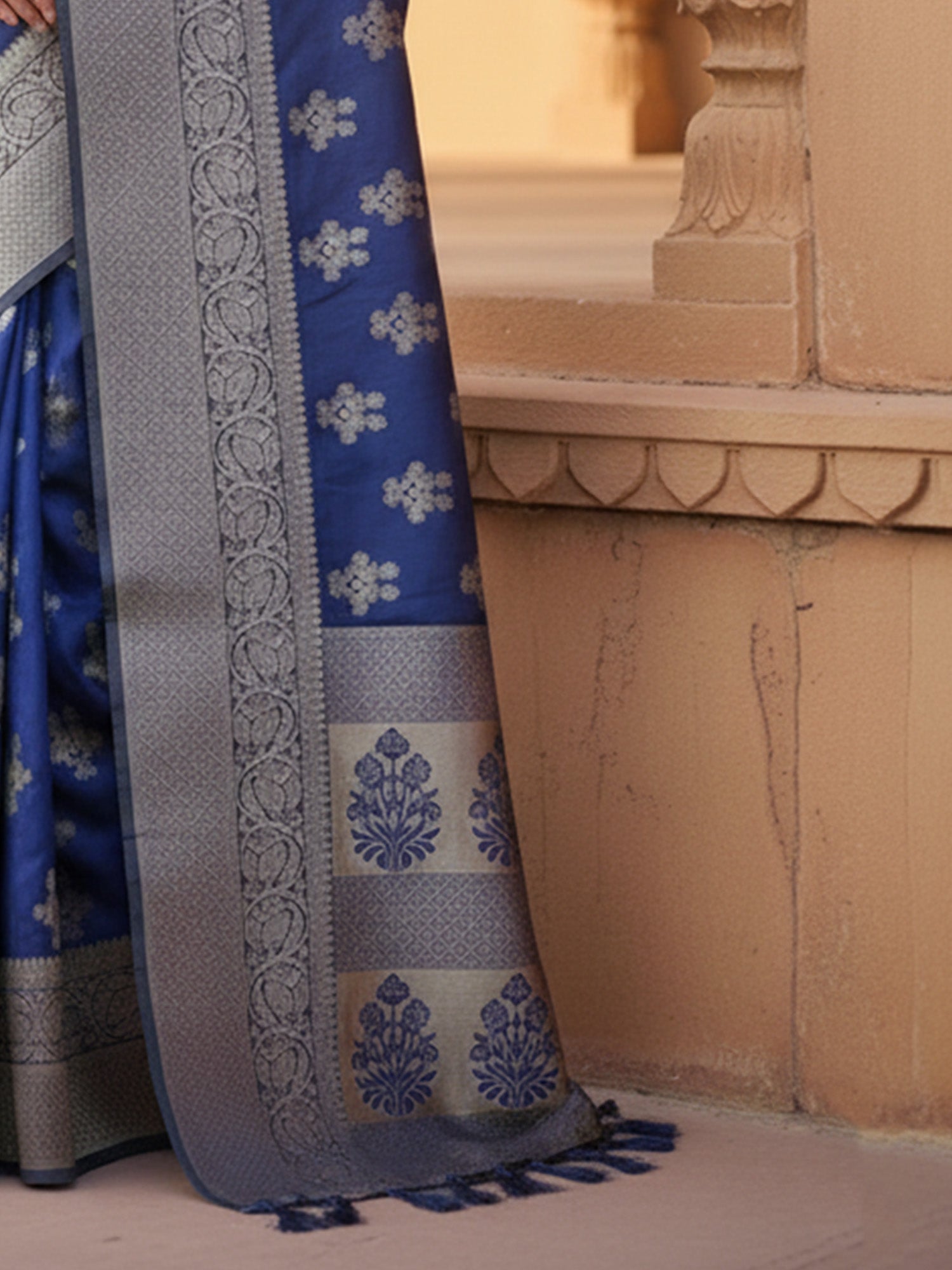 Royal Blue Banarasi Silk Saree - Ressa
