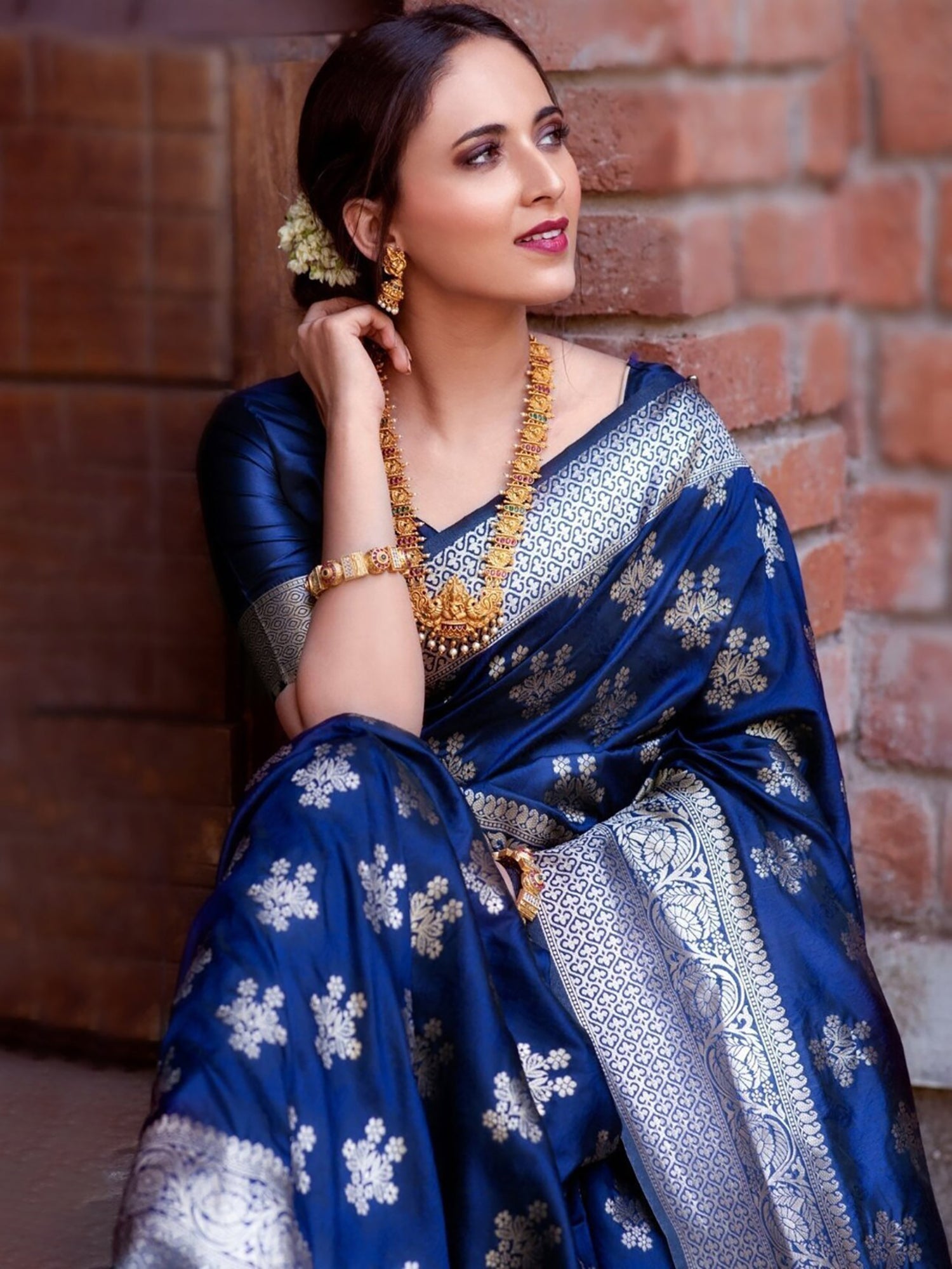 Royal Blue Banarasi Silk Saree - Ressa
