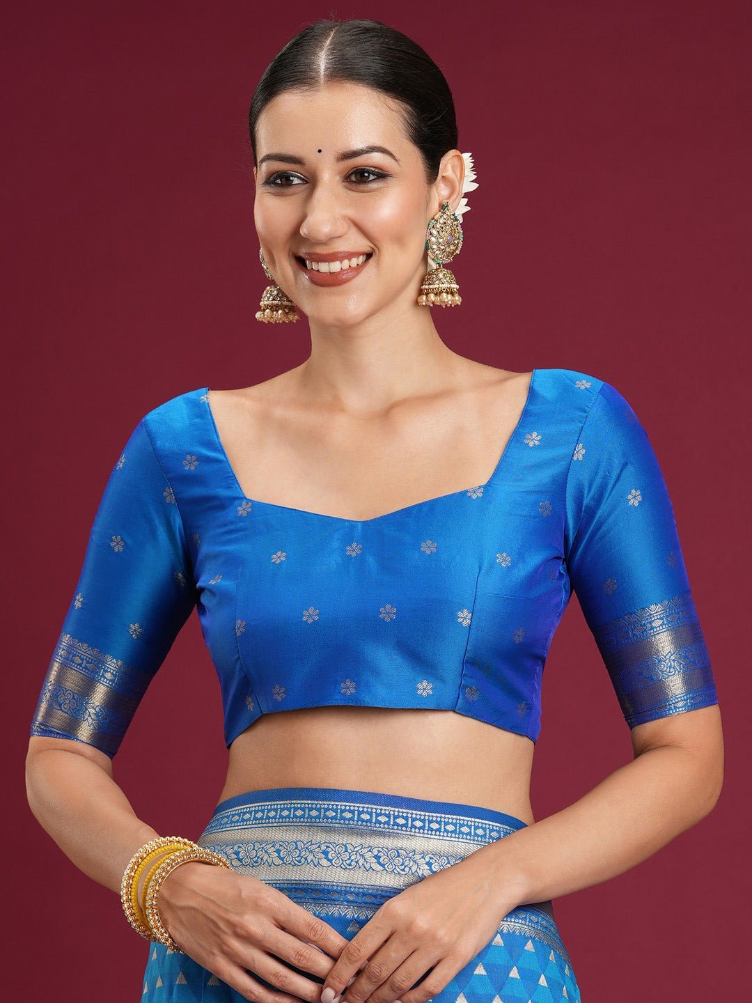 Royal Blue Banarasi Soft Silk - Ressa