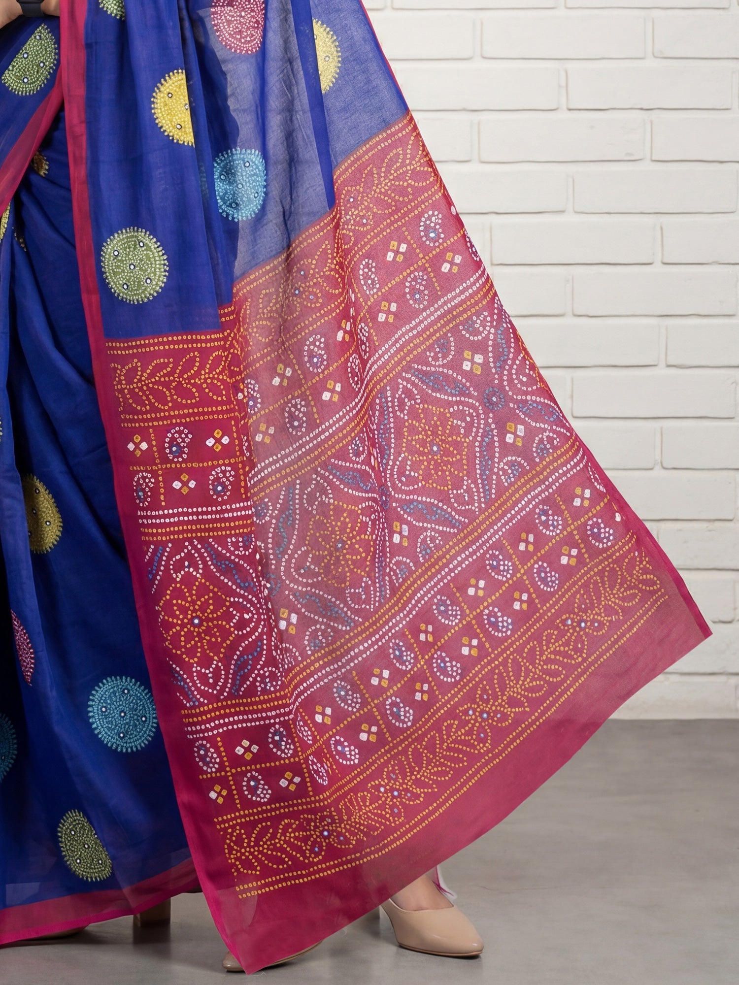 Royal Blue Cotton Silk Saree - Ressa