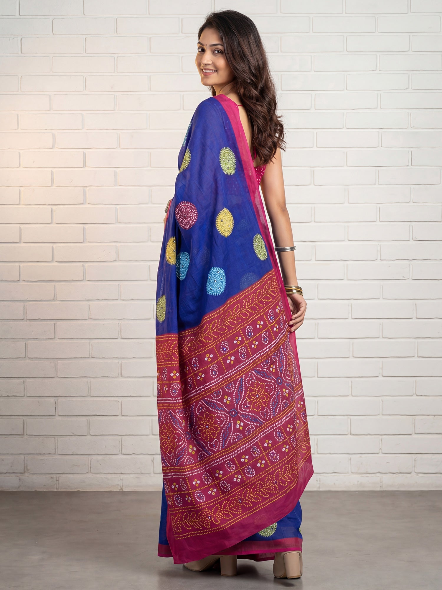 Royal Blue Cotton Silk Saree - Ressa