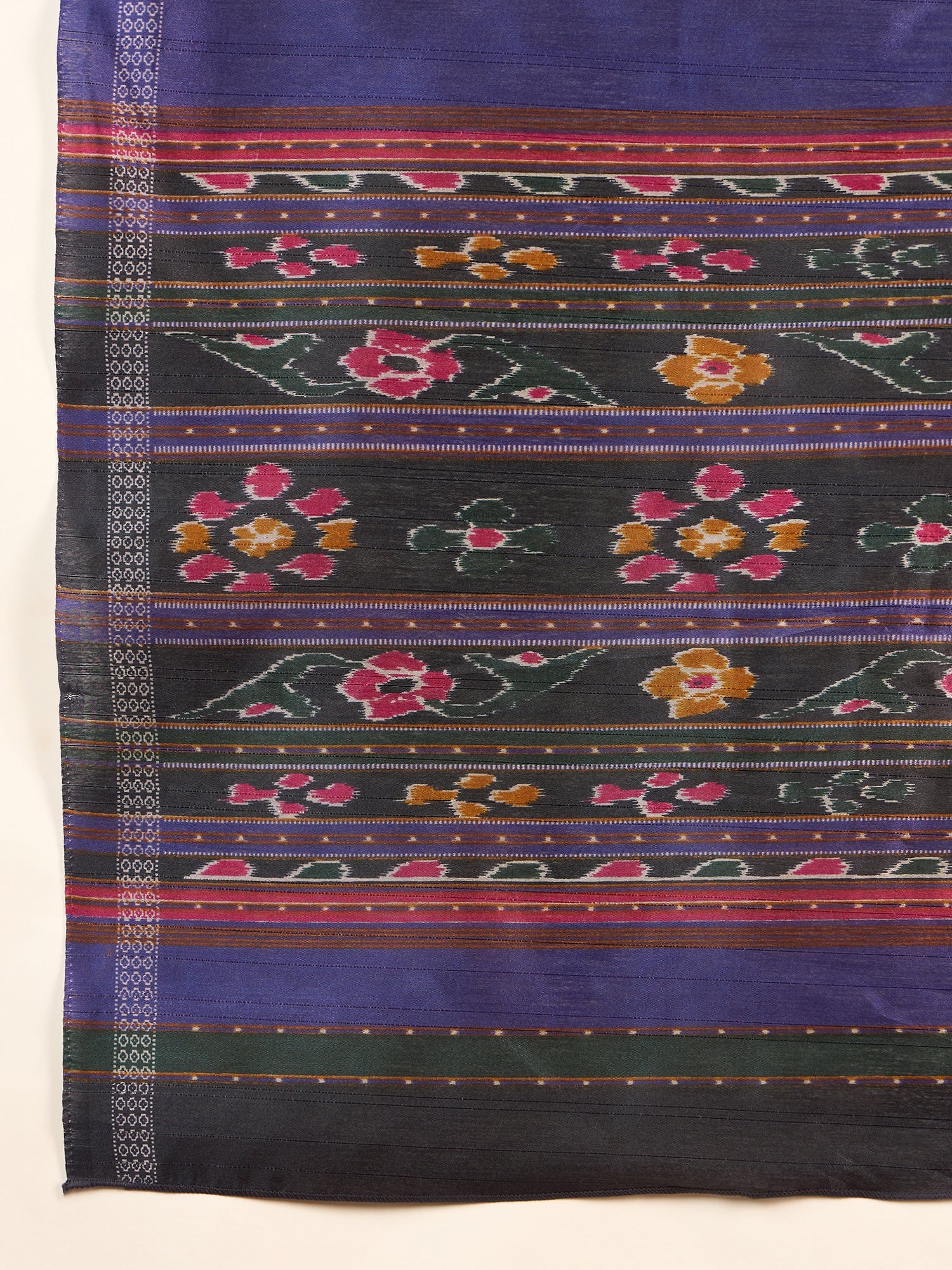 Royal Blue Ikat Bhagalpuri Silk Saree - Ressa