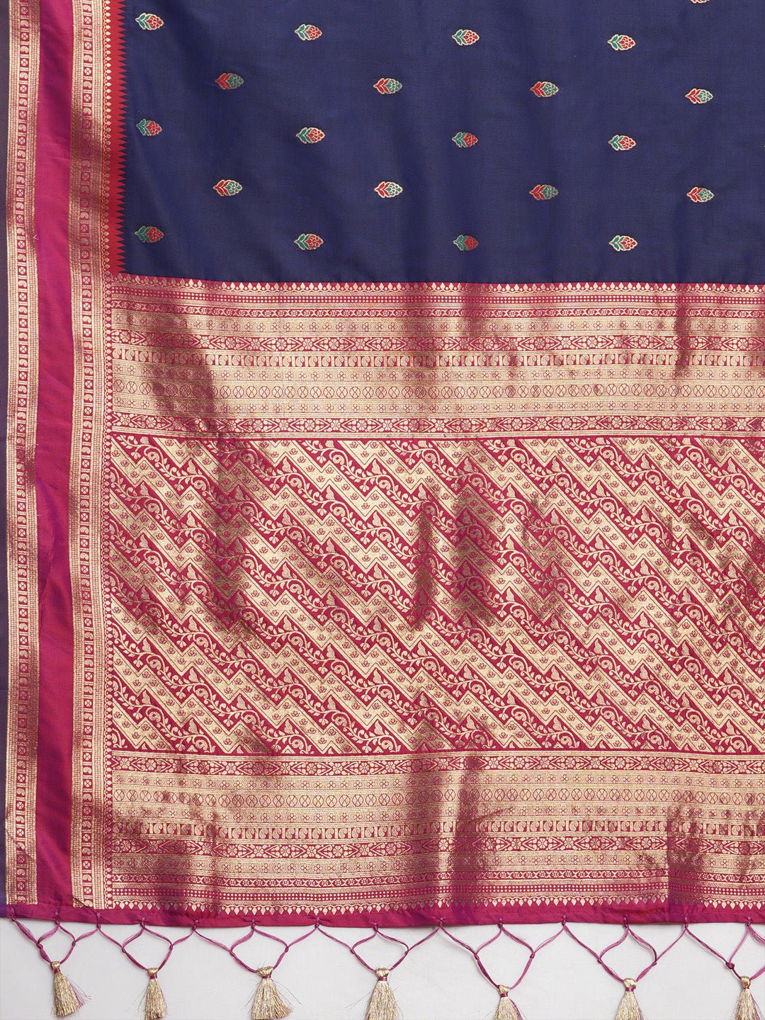 Royal Blue & Magenta Banarasi Saree - Ressa