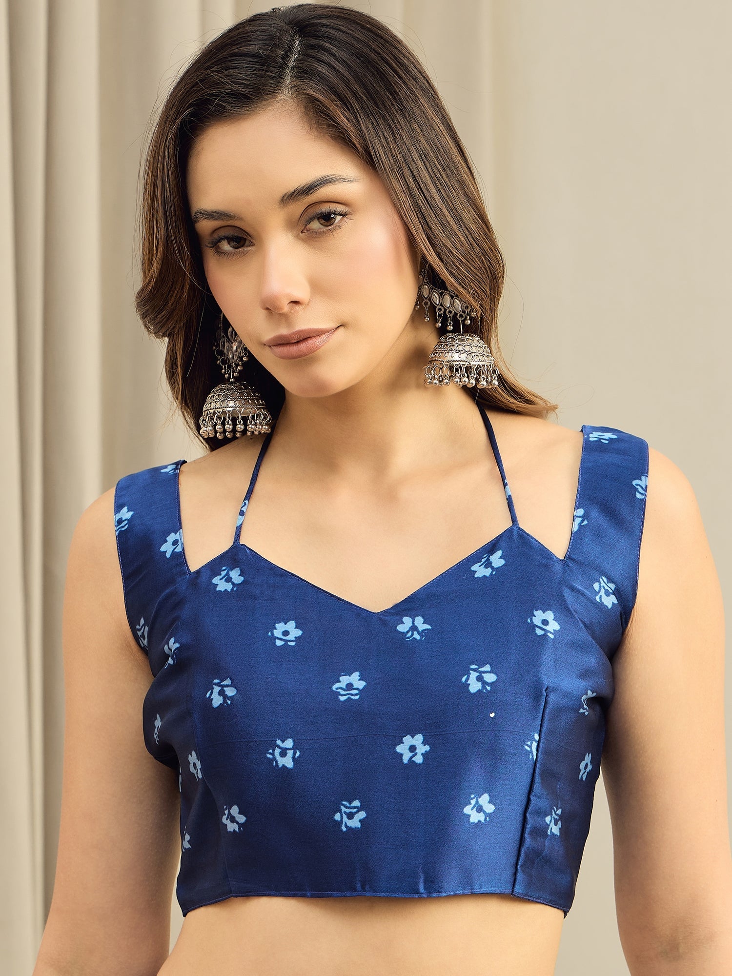 Royal Blue Silk-Satin Saree - Ressa