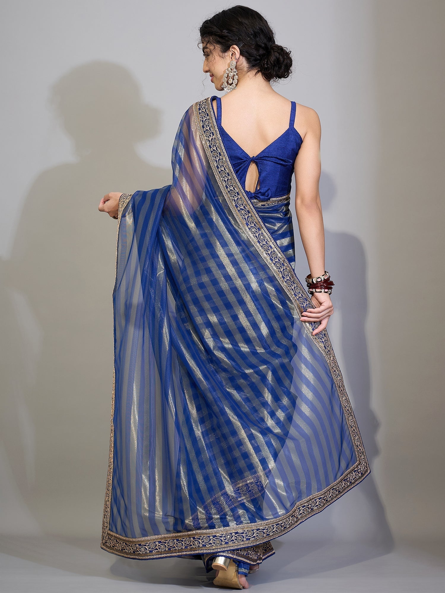 Royal Blue Tissue Silk Saree - Ressa