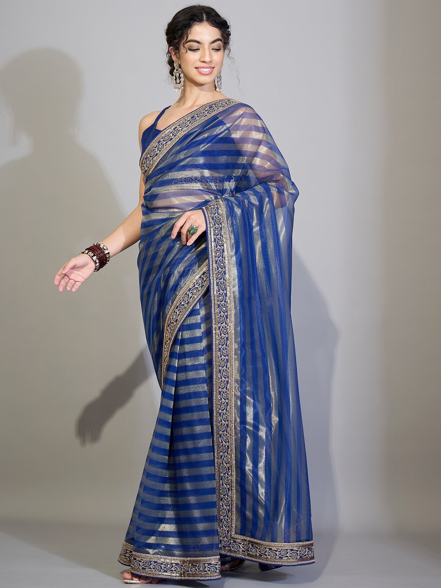 Royal Blue Tissue Silk Saree - Ressa