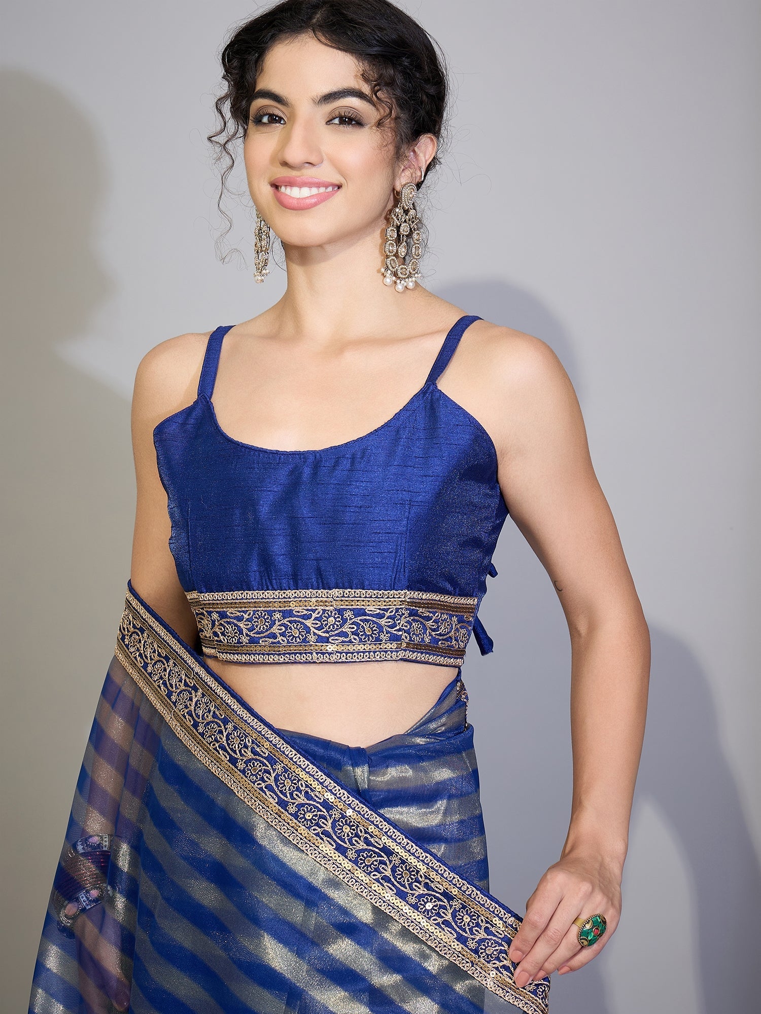 Royal Blue Tissue Silk Saree - Ressa