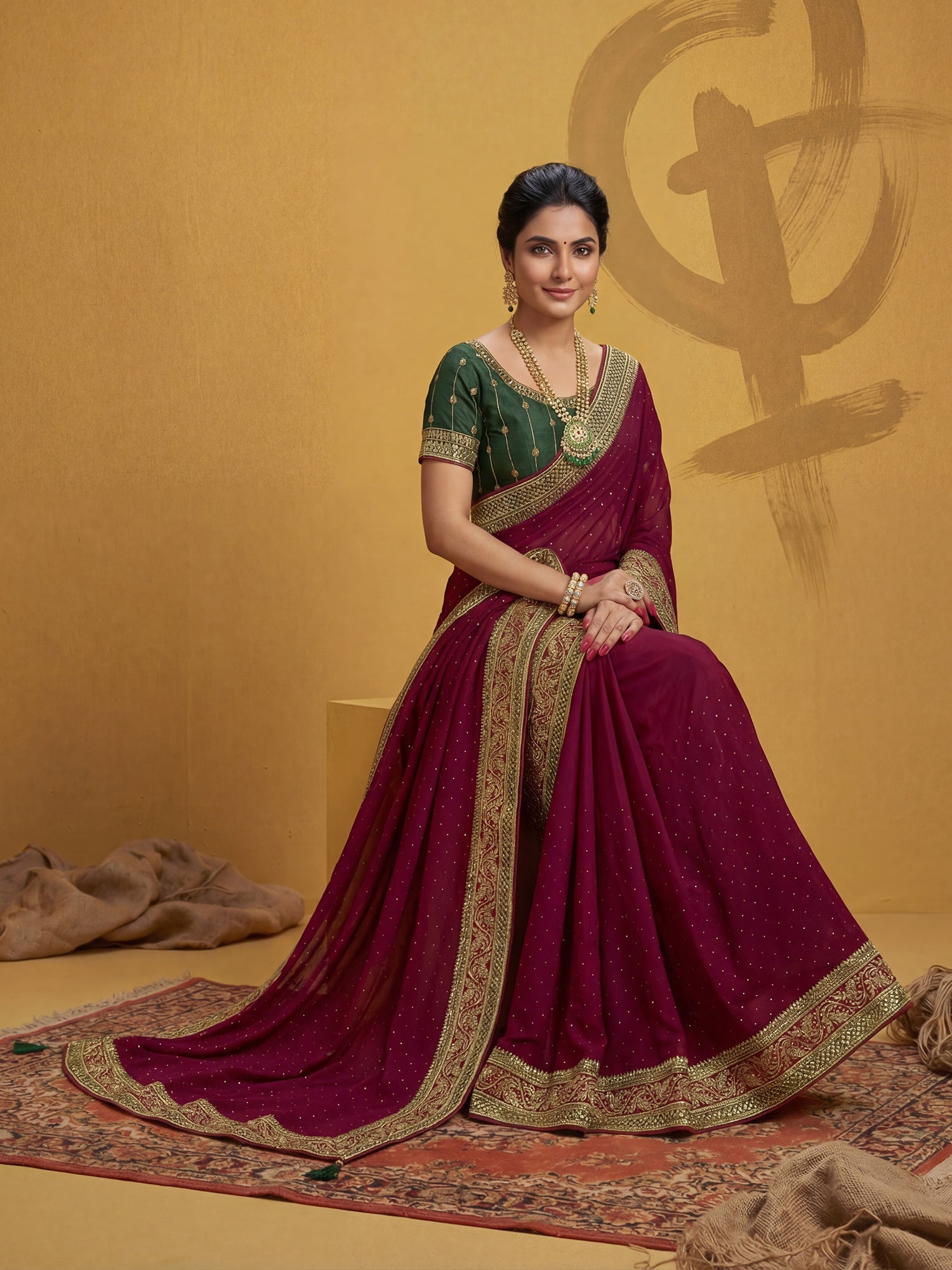 Royal Blue Tissue Silk Saree with Zari Stripes - Ressa