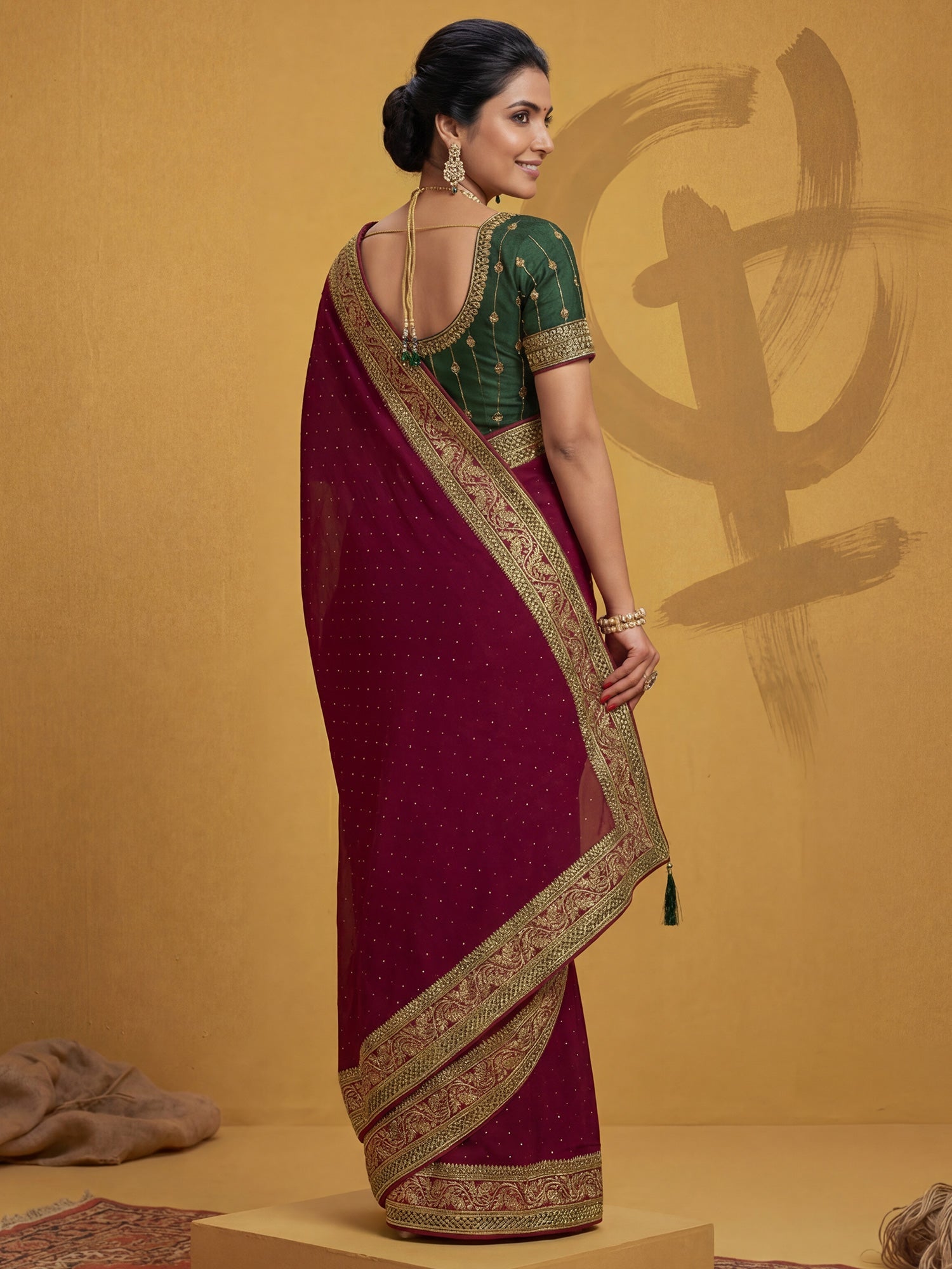 Royal Blue Tissue Silk Saree with Zari Stripes - Ressa