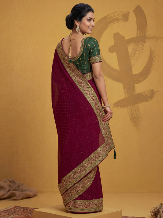 Royal Blue Tissue Silk Saree with Zari Stripes - Ressa