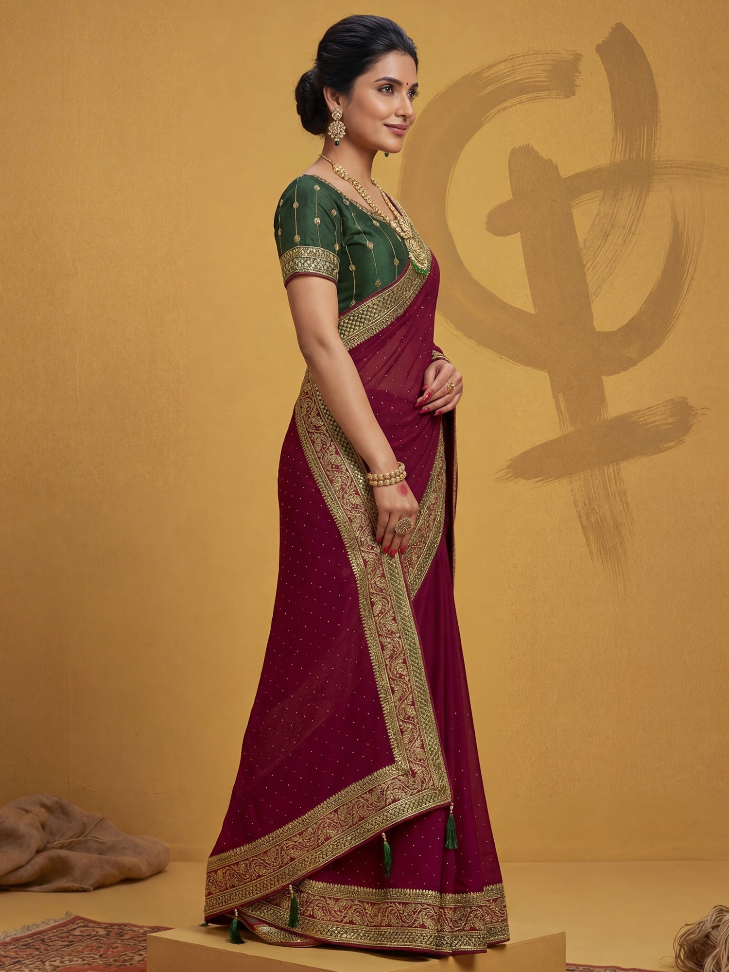 Royal Blue Tissue Silk Saree with Zari Stripes - Ressa
