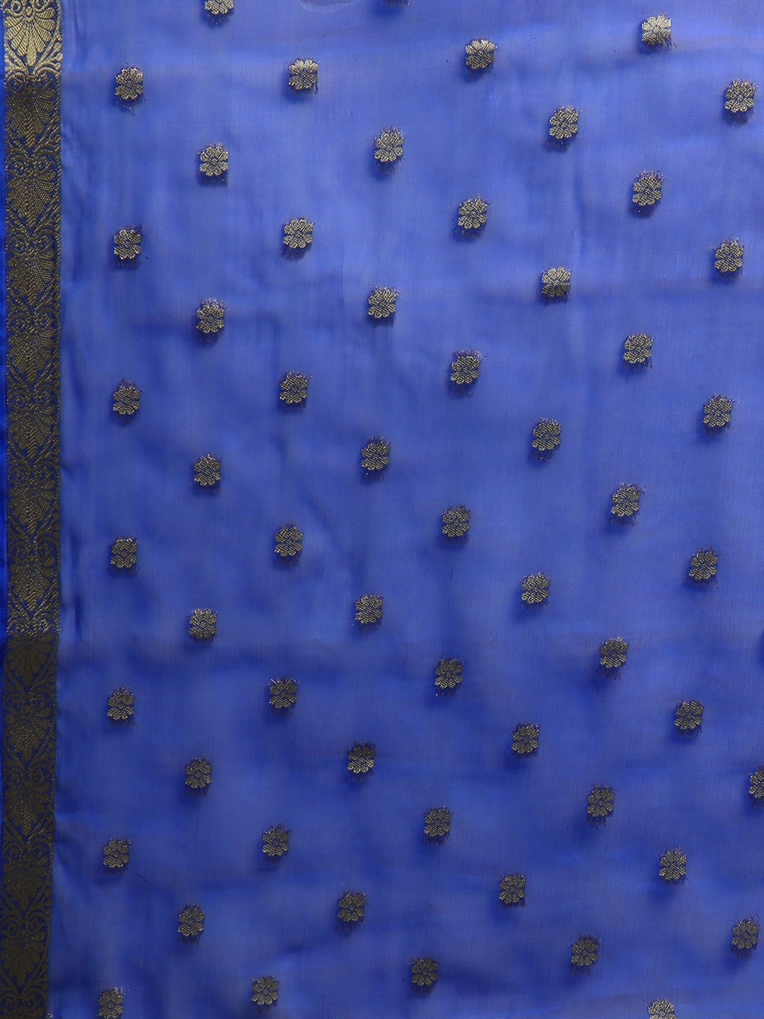 Royal Blue Woven Zari Butti Saree - Ressa