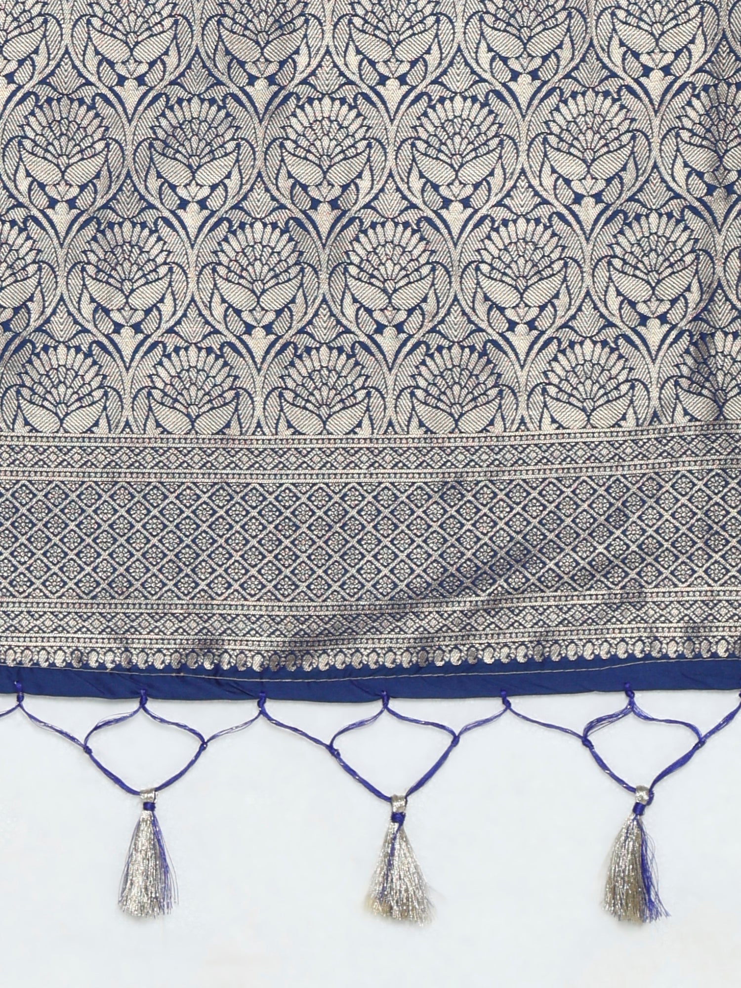 Royal Navy Blue Banarasi Silk Blend Saree - Ressa
