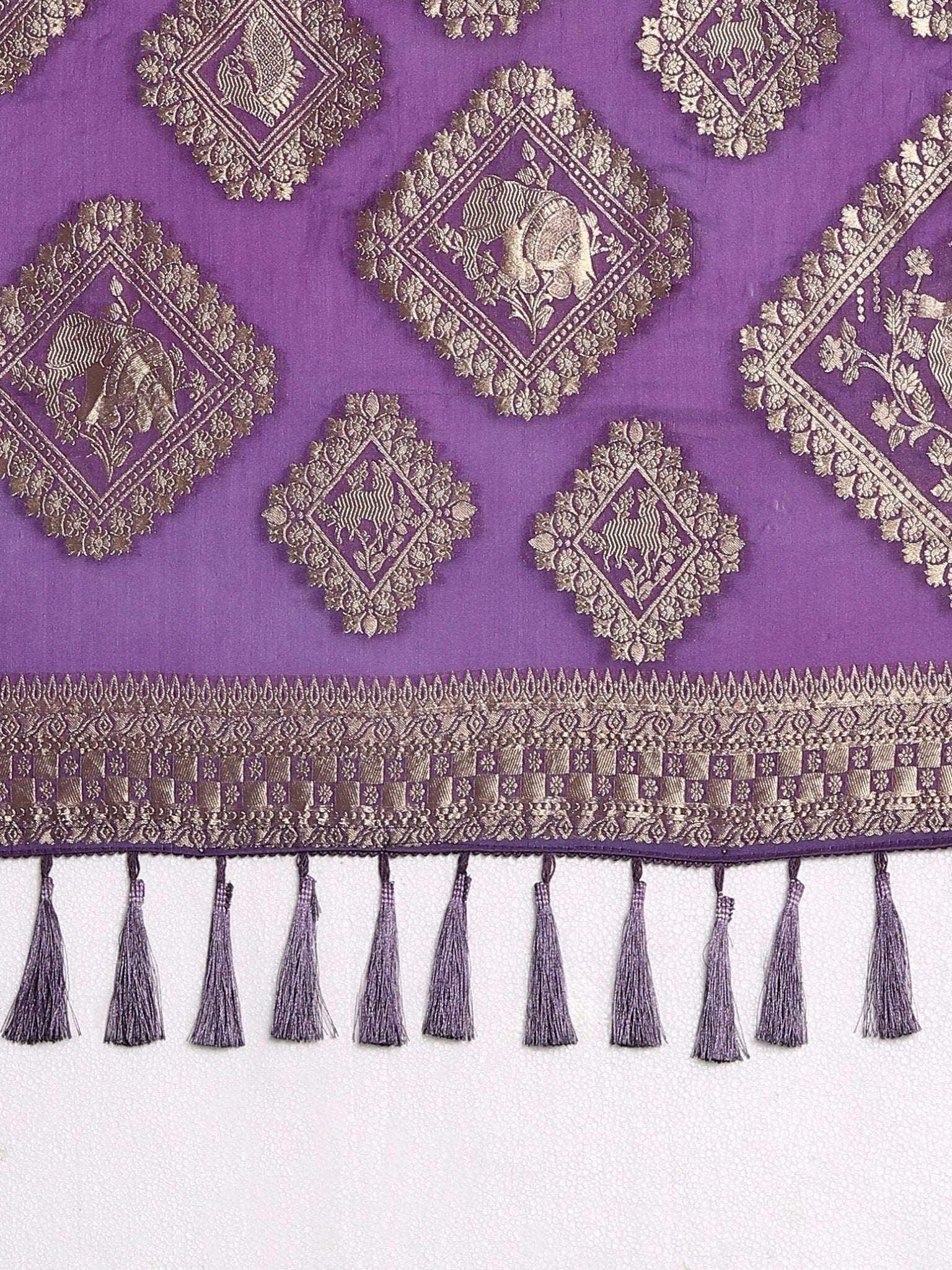 Royal Purple Banarasi Silk Saree - Ressa