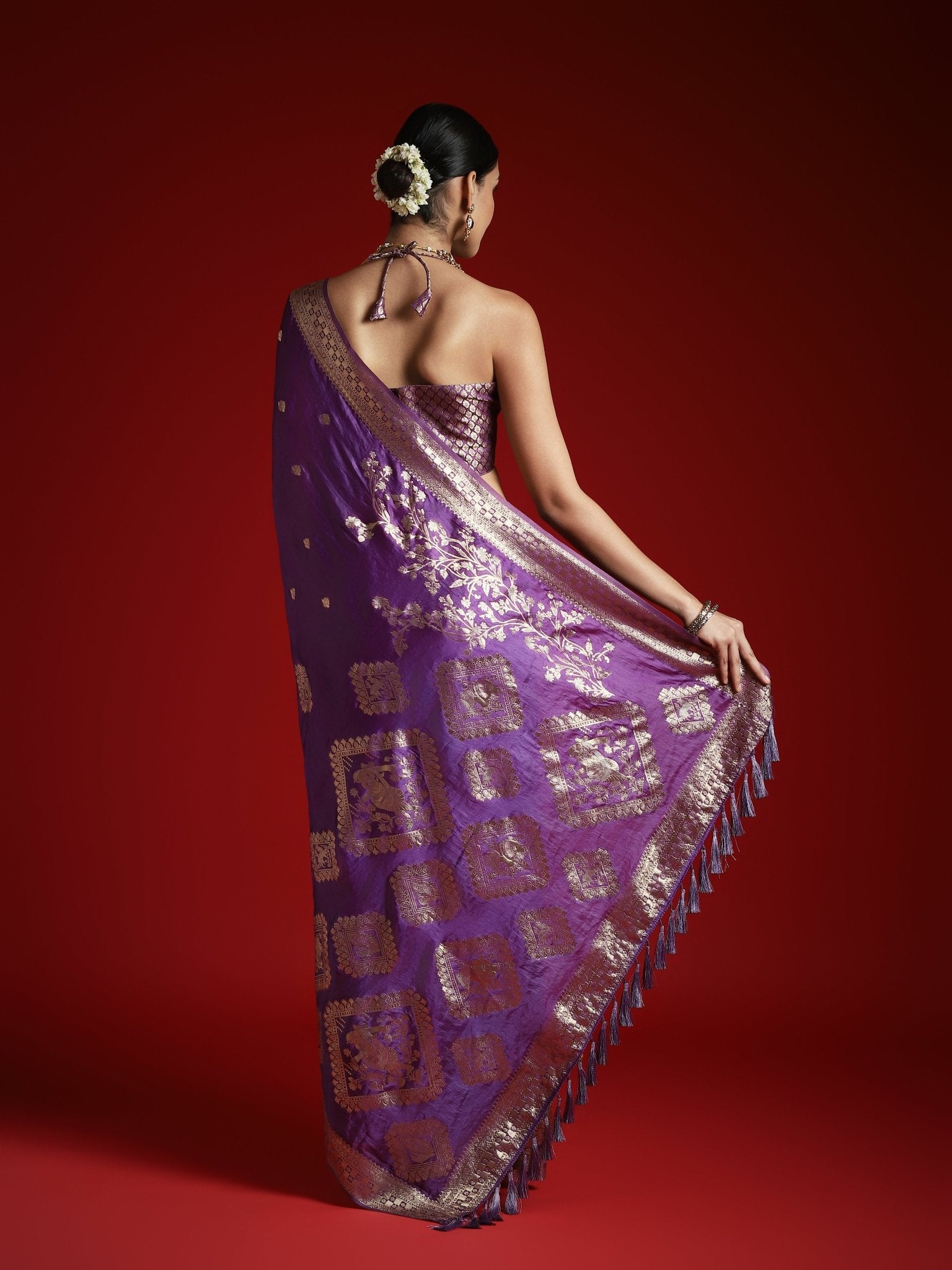 Royal Purple Banarasi Silk Saree - Ressa