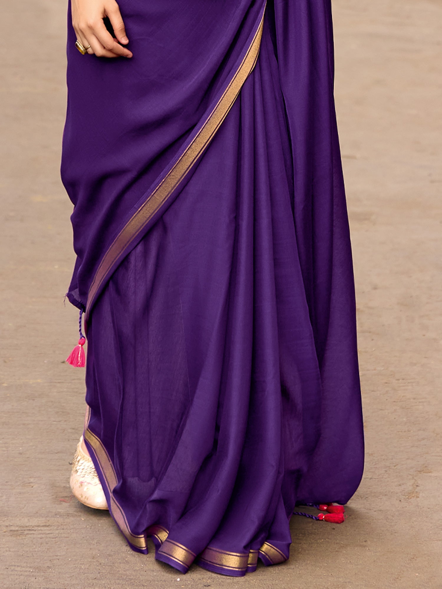 Royal Purple Chiffon Saree&nbsp; - Ressa