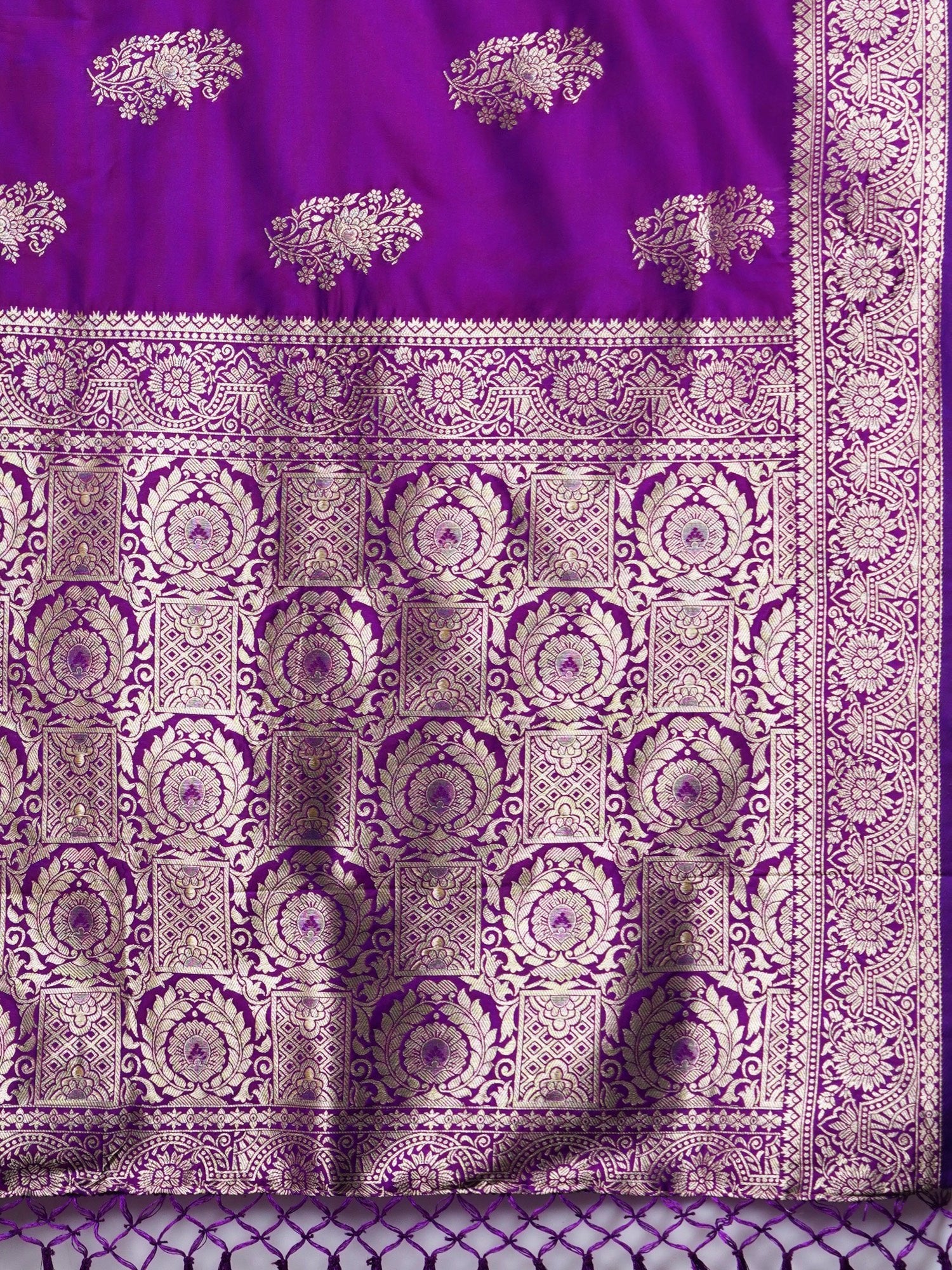 Royal Violet Banarasi Pure Silk Saree - Ressa