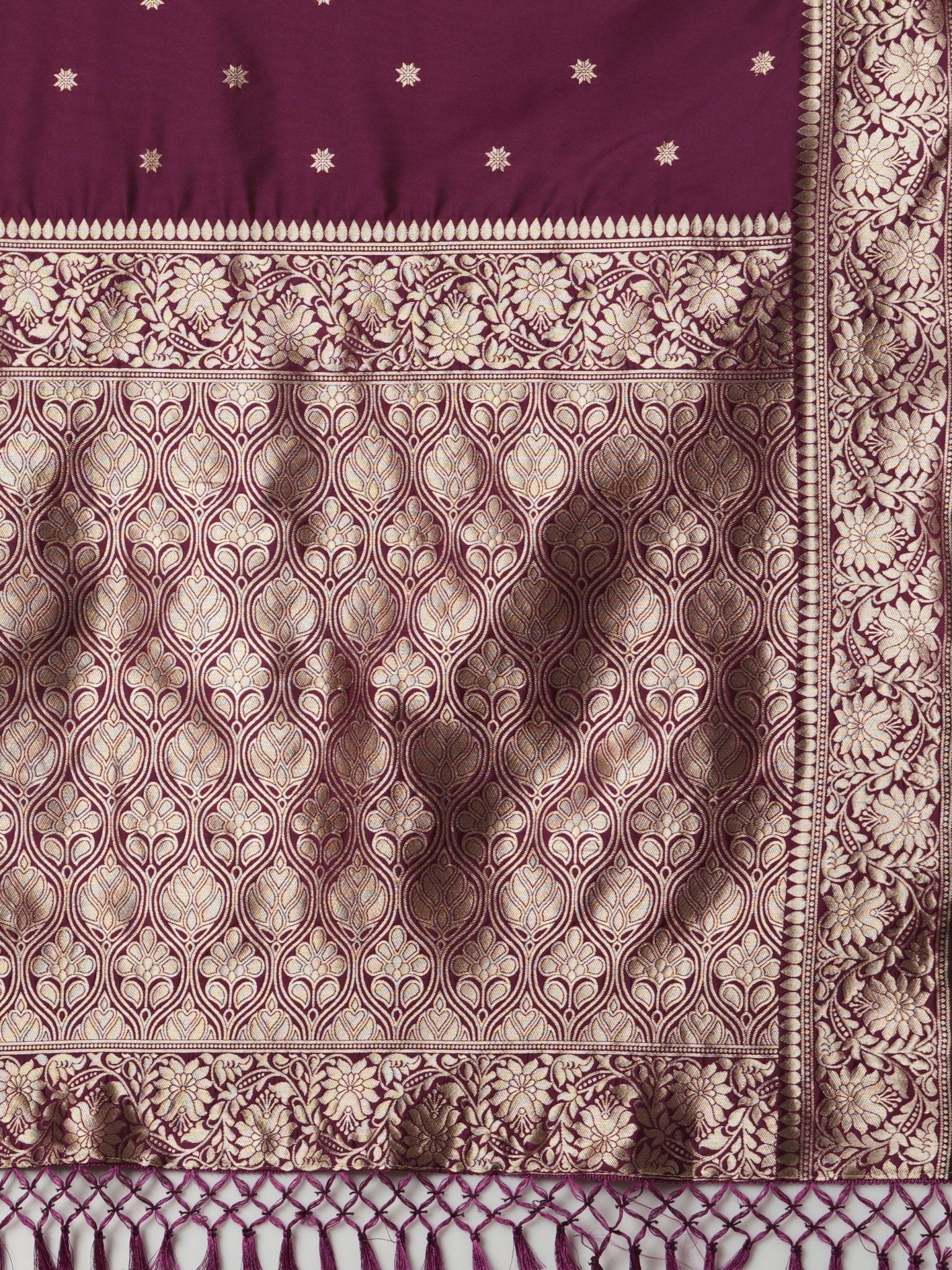 Royal Violet Banarasi Silk Blend Saree - Ressa