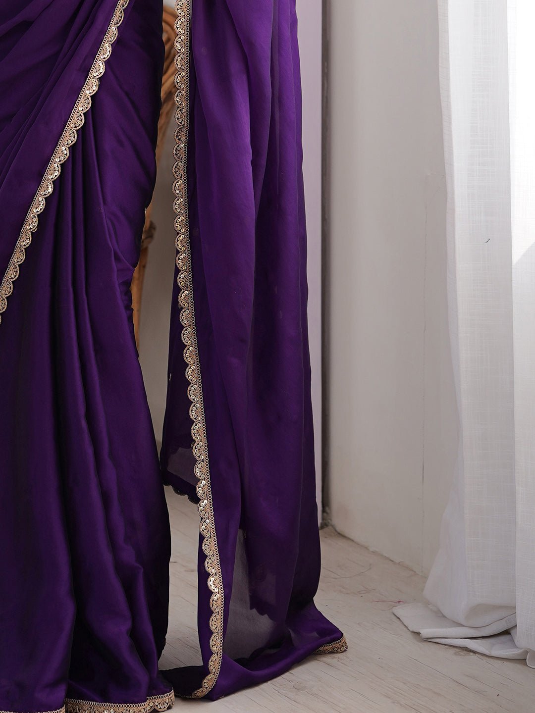 Royal Violet Georgette Saree - Ressa