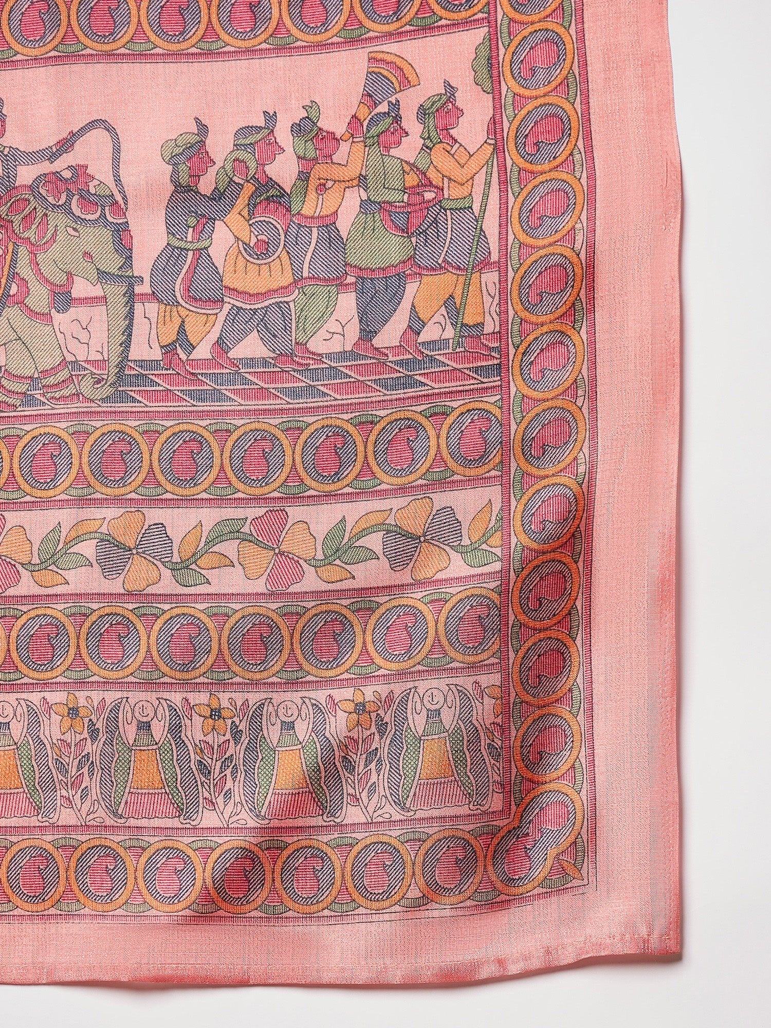 Pink Khadii Silk Kalamkari Printed - Ressa