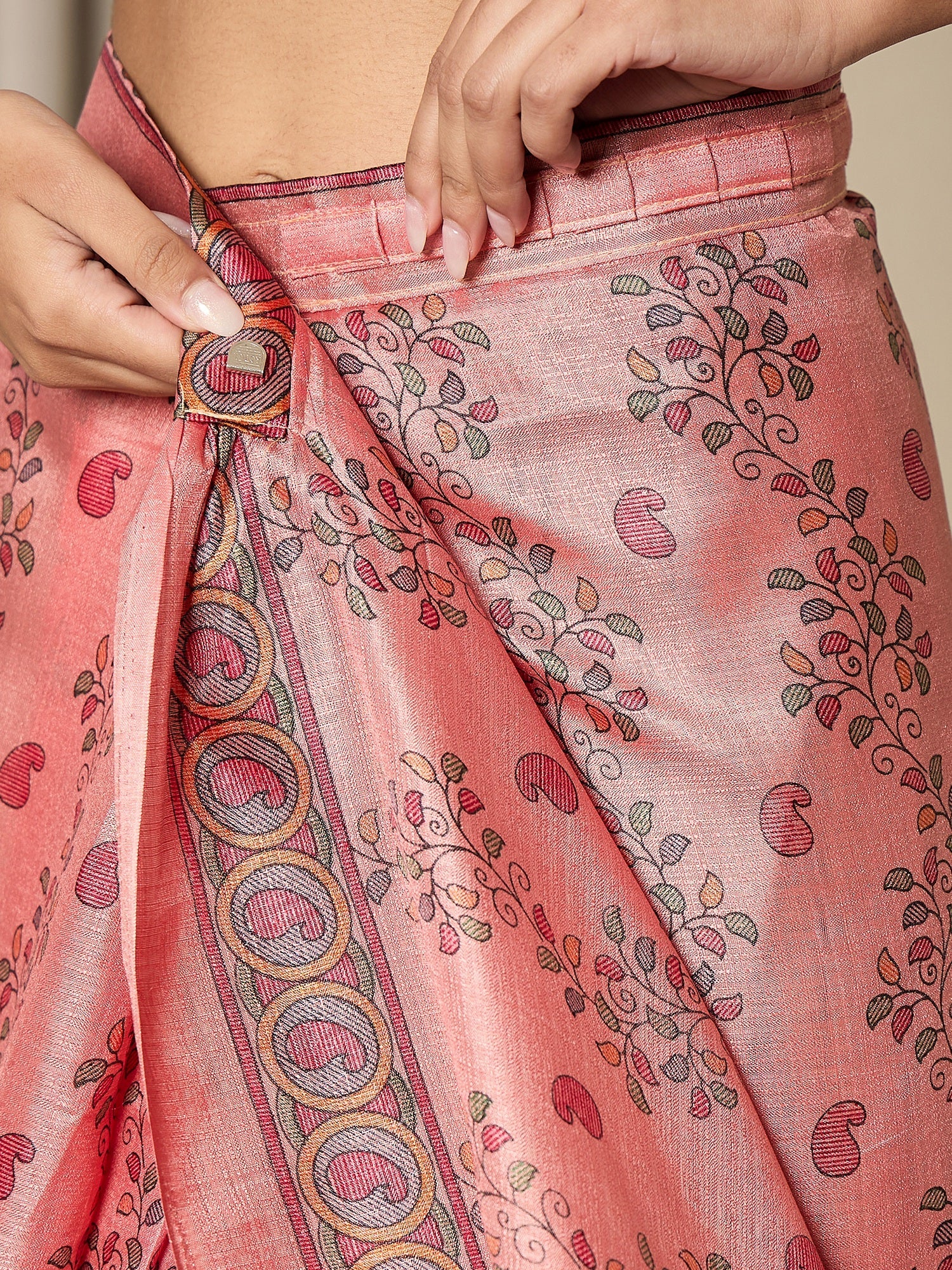Pink Khadii Silk Kalamkari Printed - Ressa