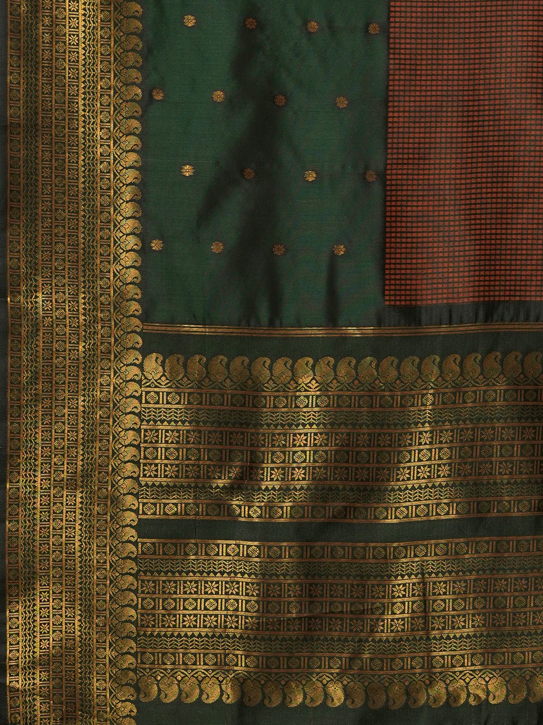 Rust Brown Silk Blend Saree - Ressa