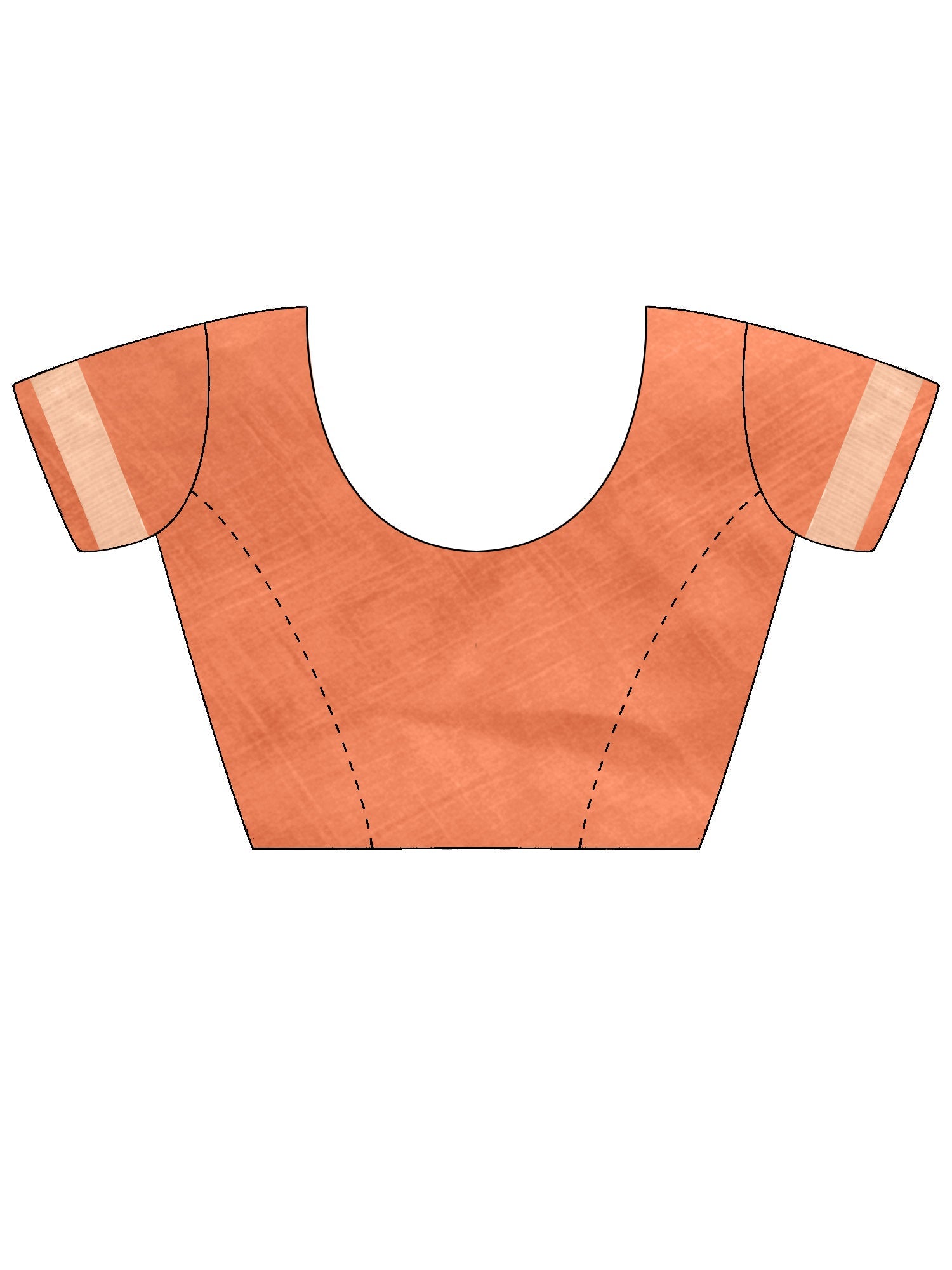 Rust Orange Kota Doria Cotton Saree with Gota Patti Border - Ressa