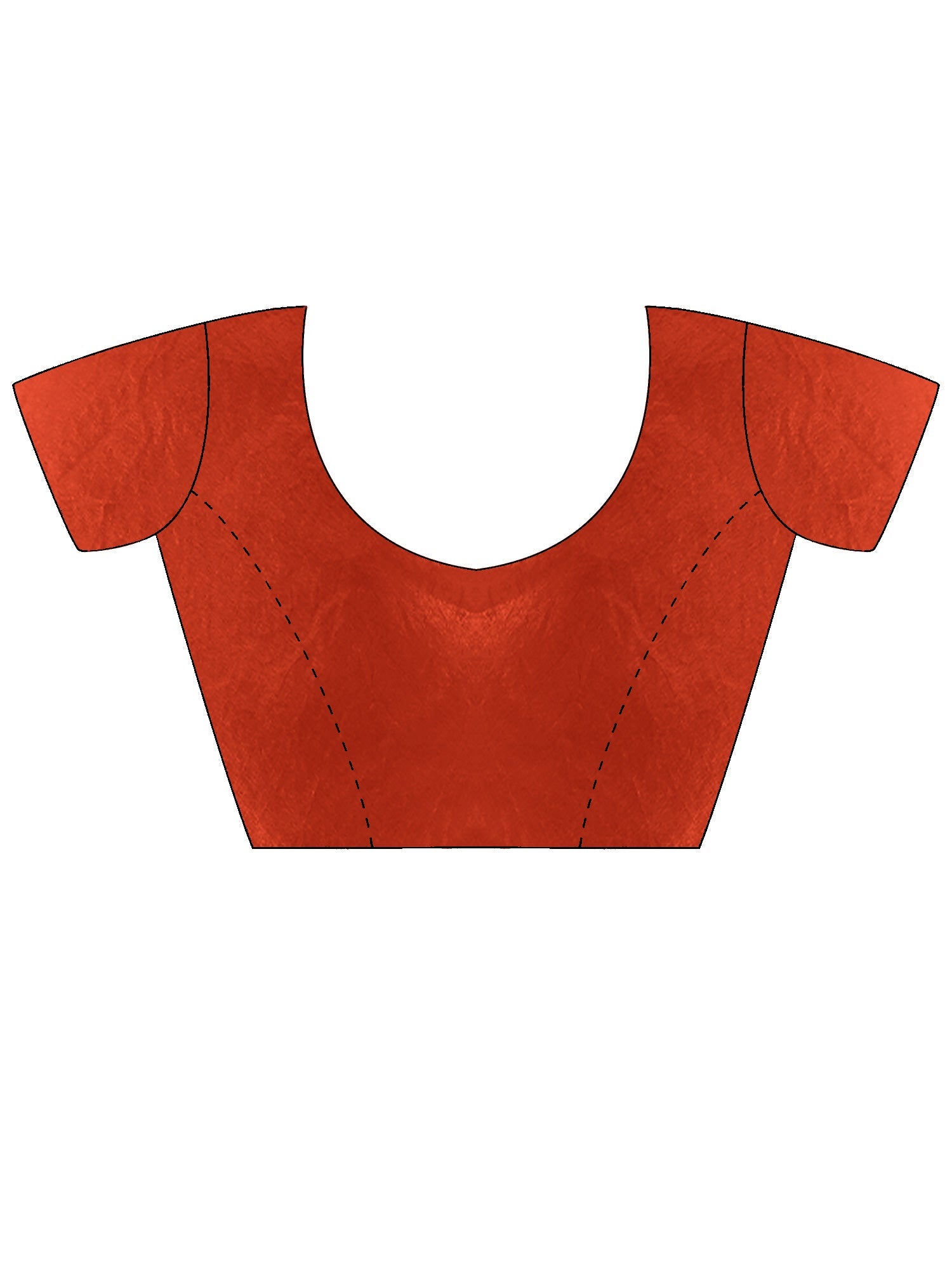 Rust Orange Organza Saree with Gold Fringe Border - Ressa