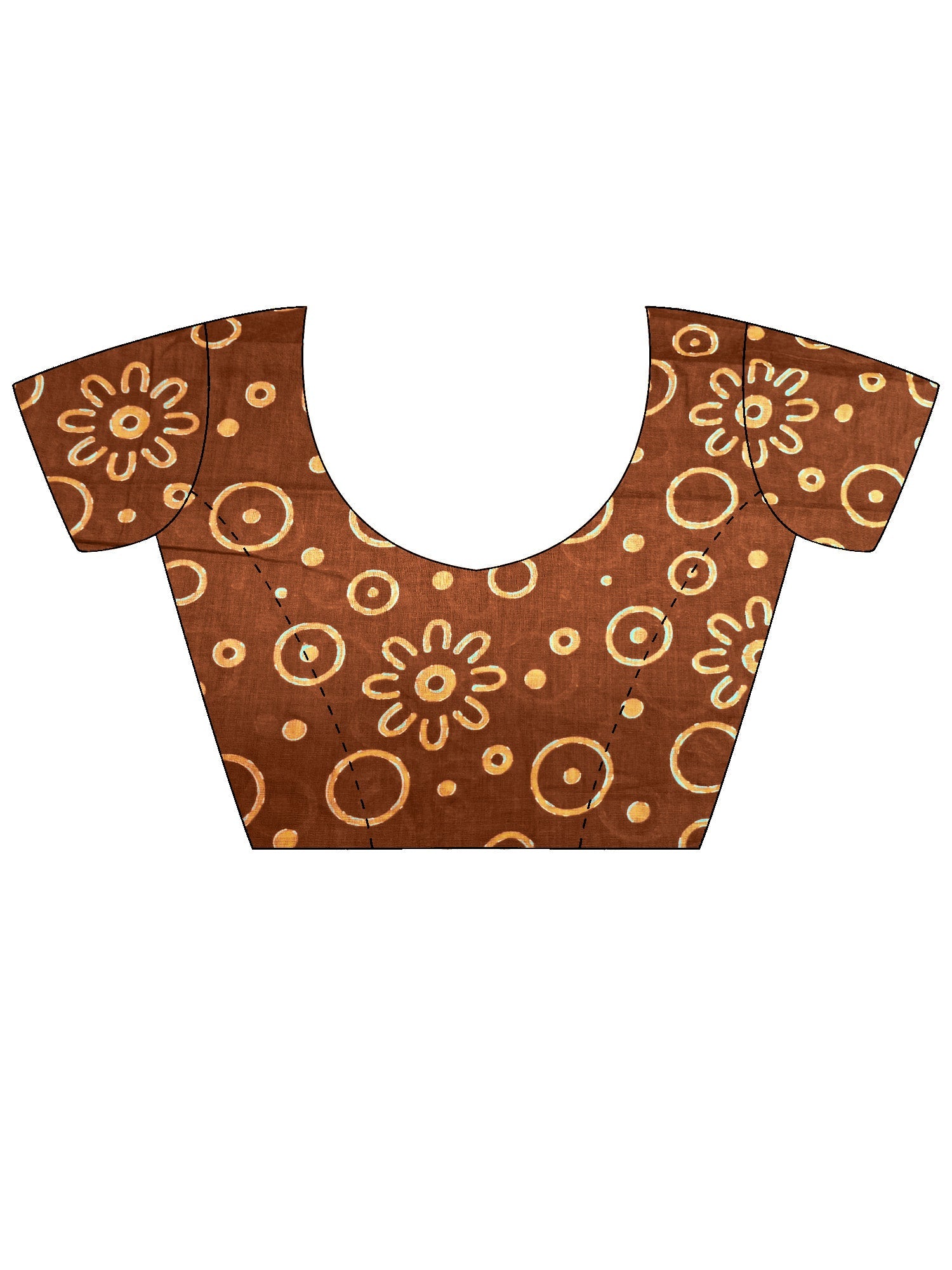 Rust Orange Printed Saree - Ressa