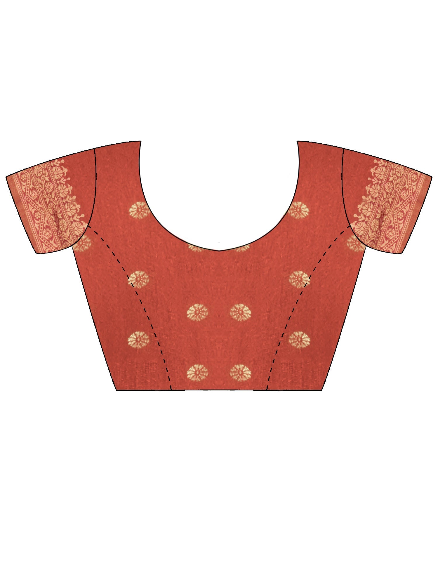 Rust Terracotta Banarasi Silk Saree - Ressa