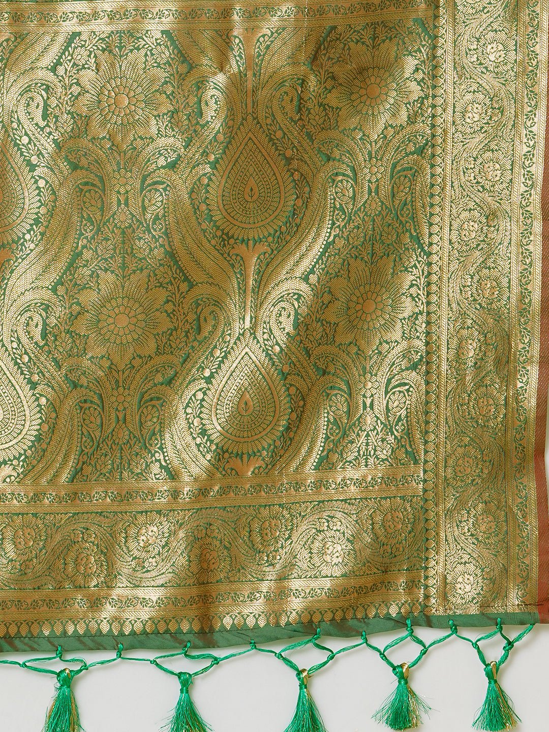 Sage Green Banarasi Silk Saree - Ressa