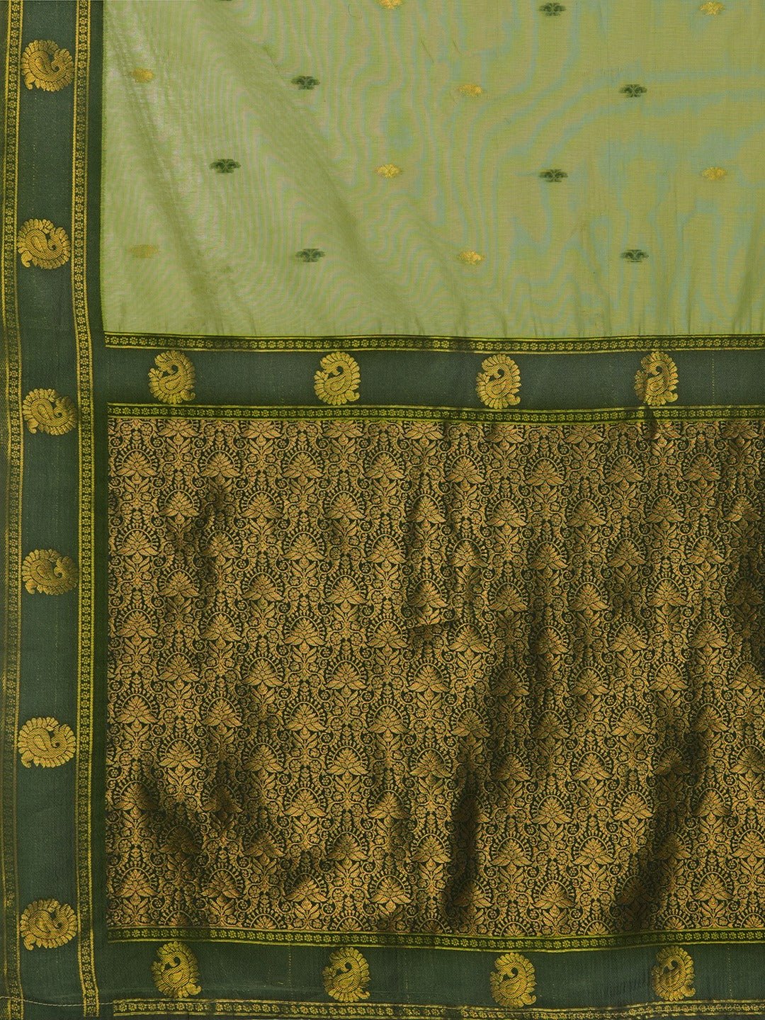 Sage Green Maheshwari silk Saree - Ressa