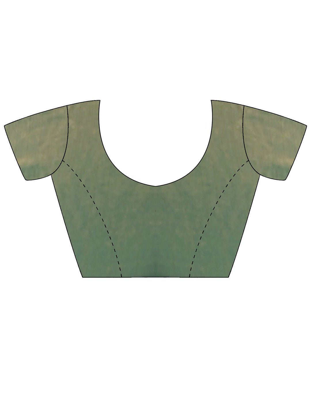 Sage Green Paper Silk Saree with Gold Embroidery - Ressa