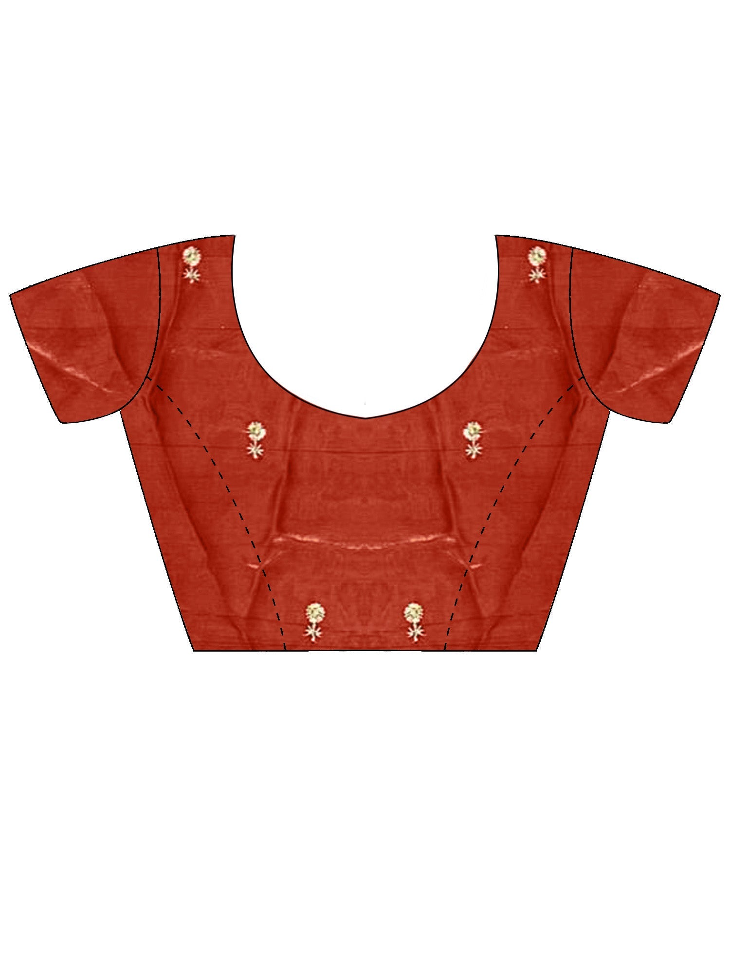 Saree Burnt Rust Orange and Fuchsia Dual-Tone - Ressa