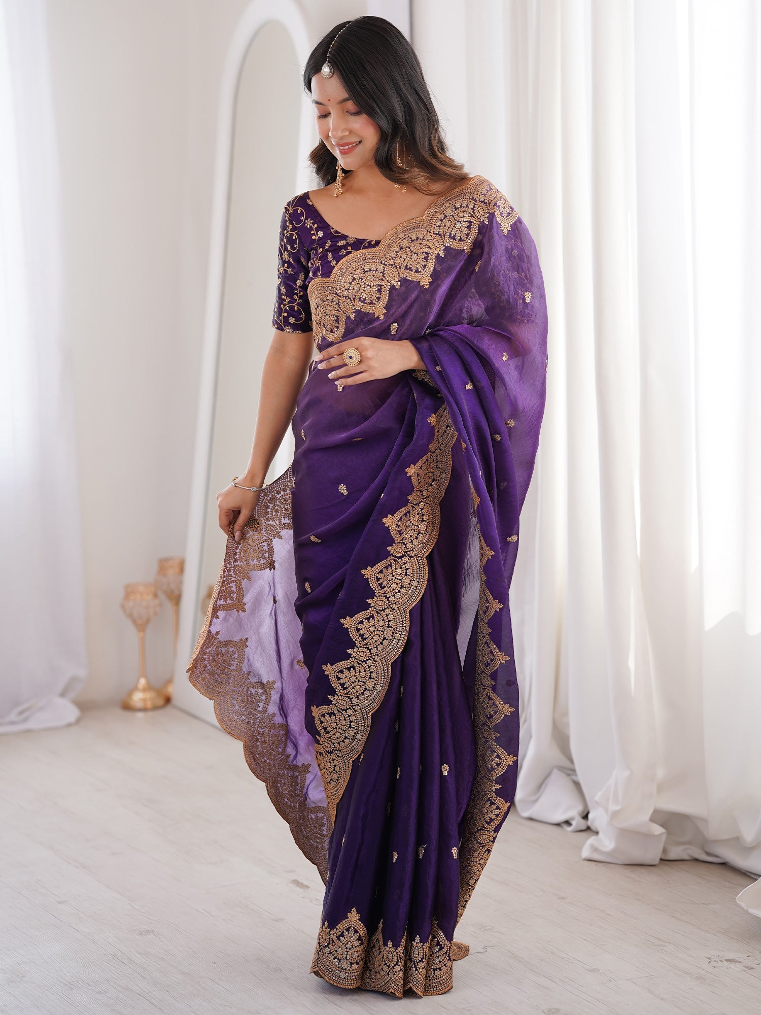 Saree Deep Royal Purple - Ressa