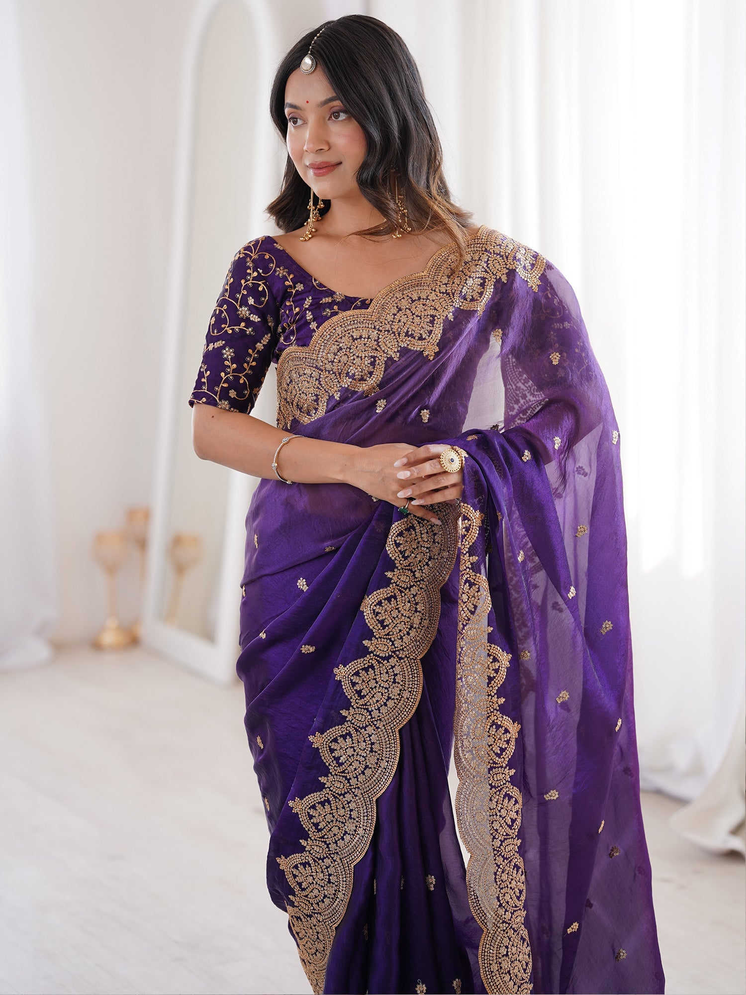 Saree Deep Royal Purple - Ressa