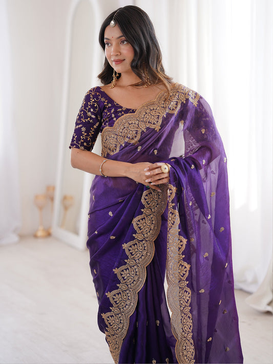 Saree Deep Royal Purple - Ressa