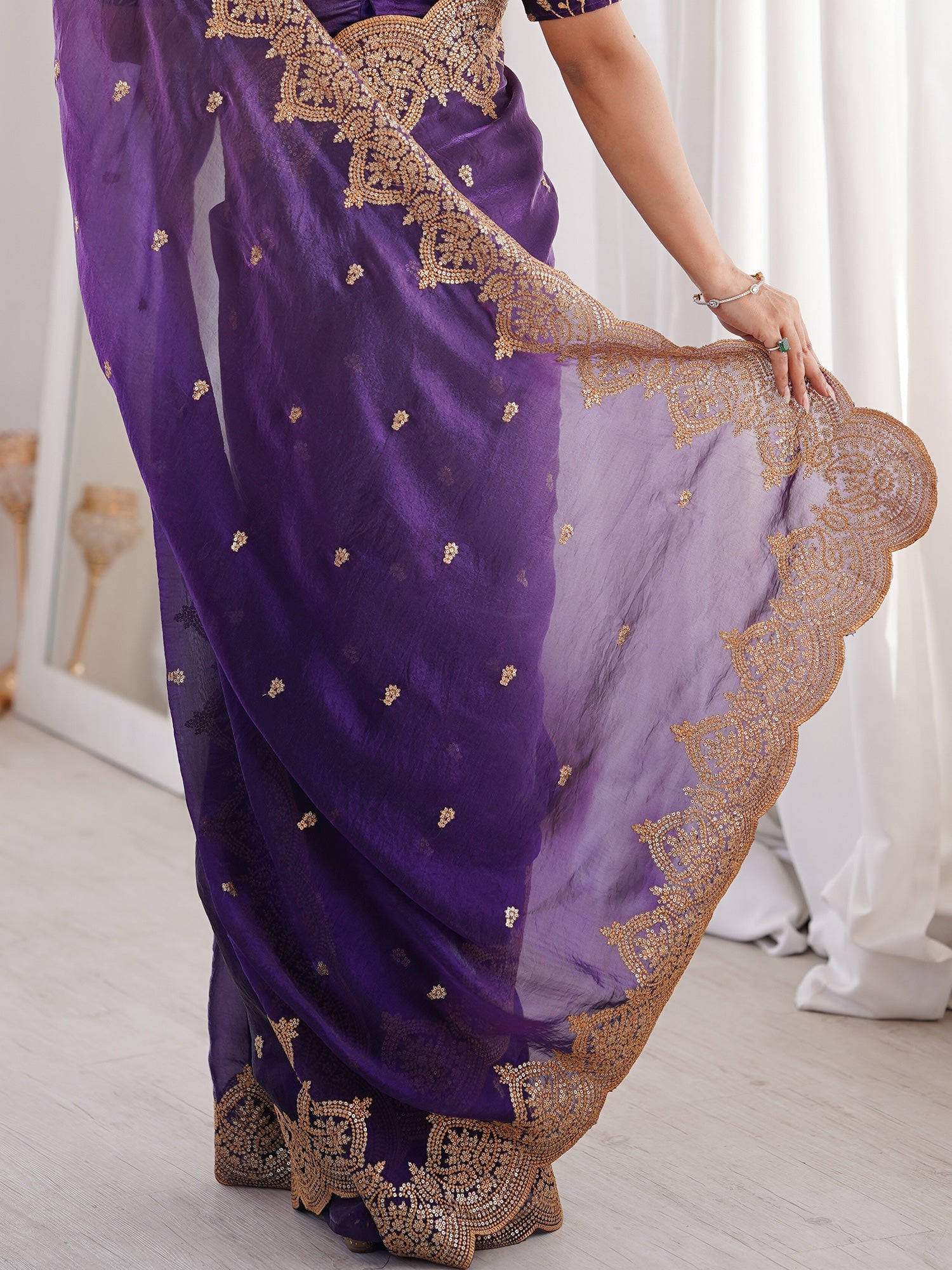 Saree Deep Royal Purple - Ressa