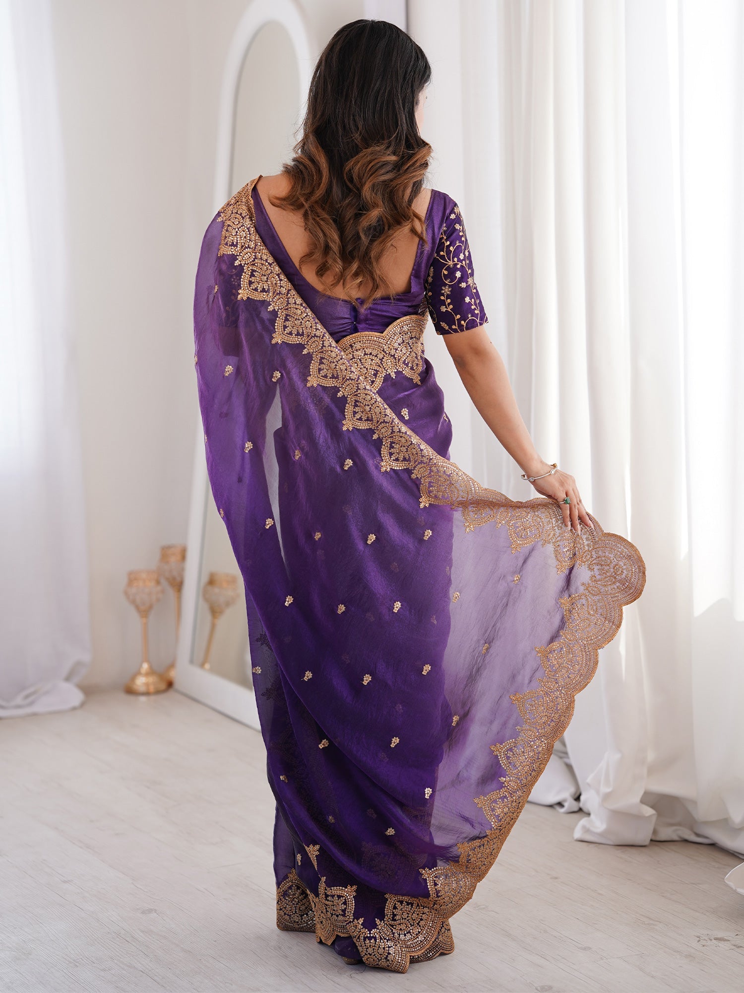 Saree Deep Royal Purple - Ressa