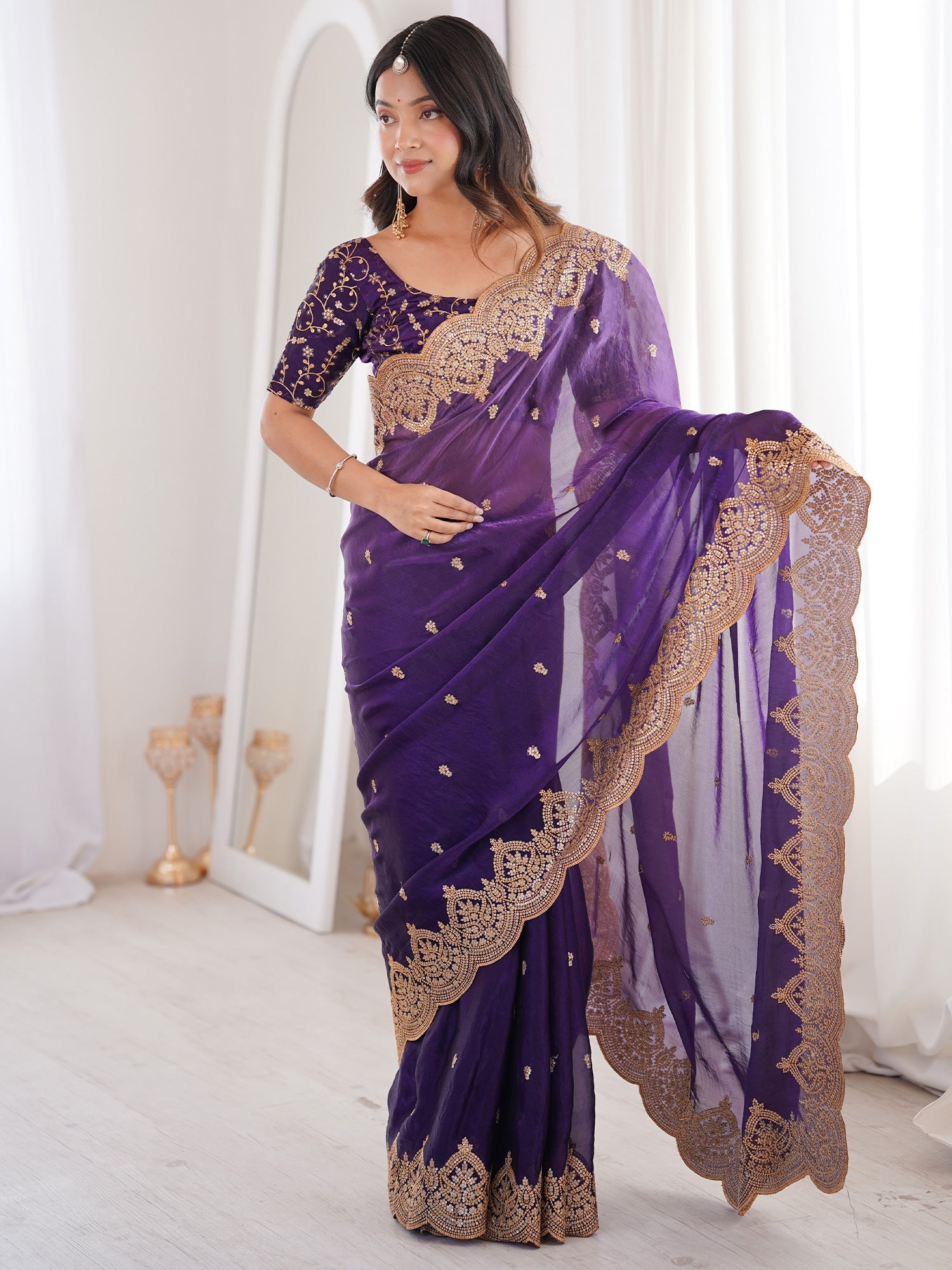 Saree Deep Royal Purple - Ressa