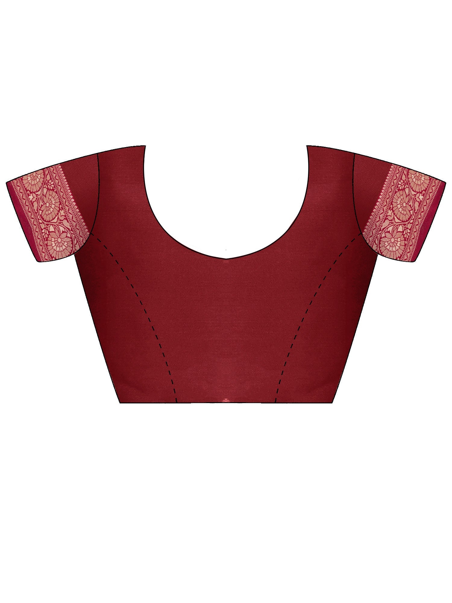 Saree Heritage Maroon Bandhani Grid & Paisley Banarasi Silk - Ressa