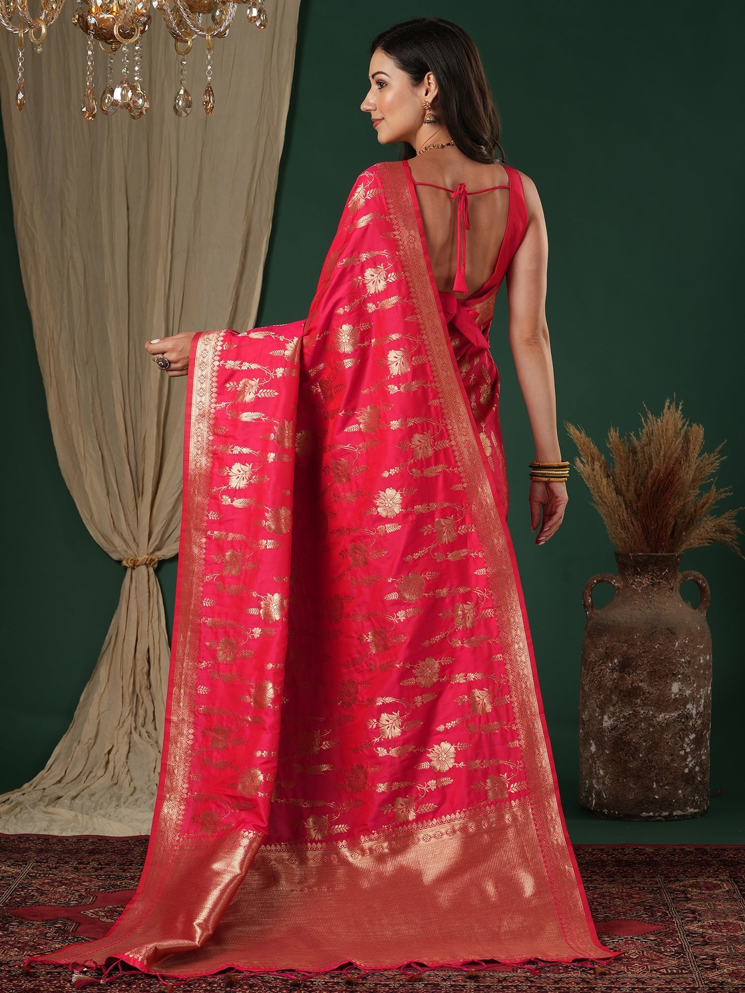 Saree Rani Pink Heritage Banarasi - Ressa