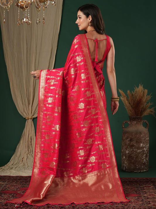 Saree Rani Pink Heritage Banarasi - Ressa