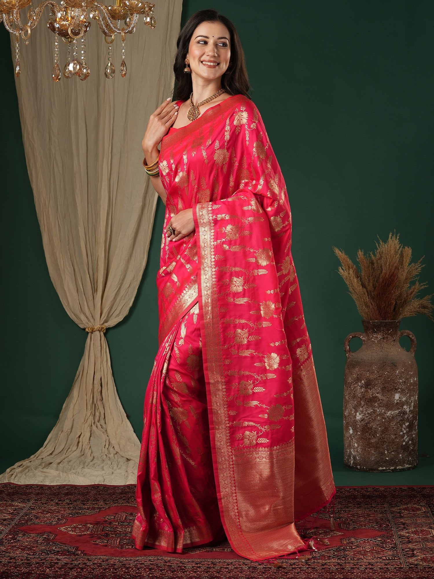 Saree Rani Pink Heritage Banarasi - Ressa