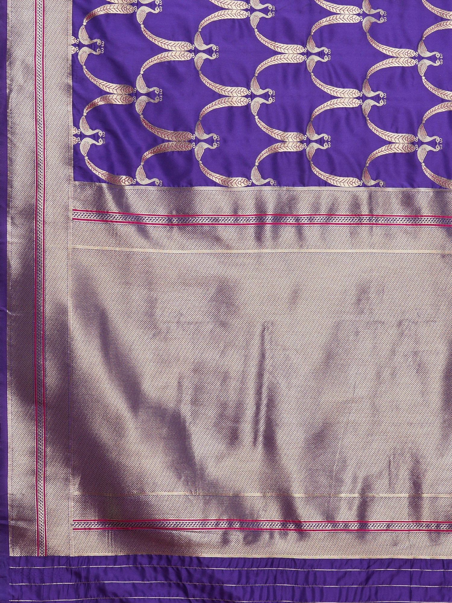 Saree Royal Purple Interlocking Heritage Banarasi Silk - Ressa