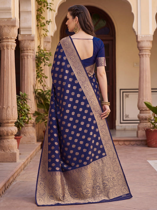 Saree Royal Purple Interlocking Heritage Banarasi Silk Variation - Ressa